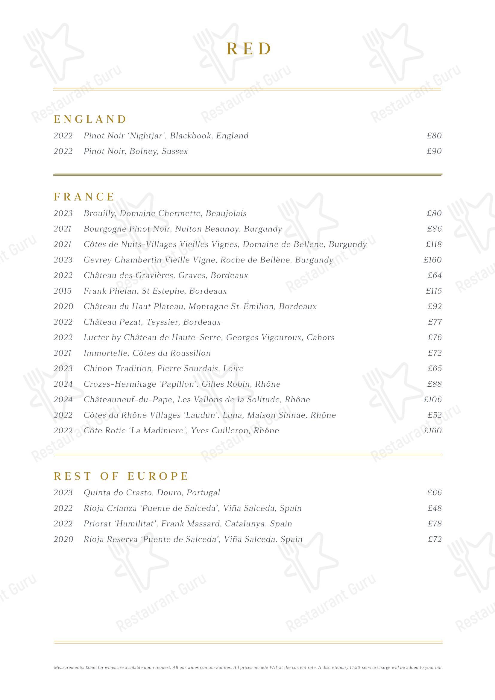 Fiume в Лондоне - Group Booking Menu
