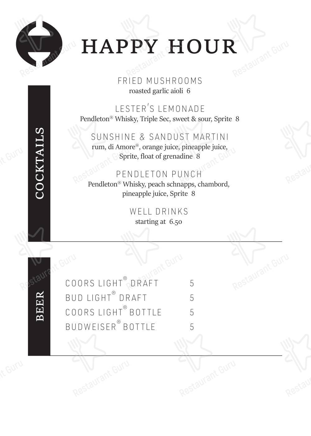 Restaurant Menu стейк хауса Hamley Cafe