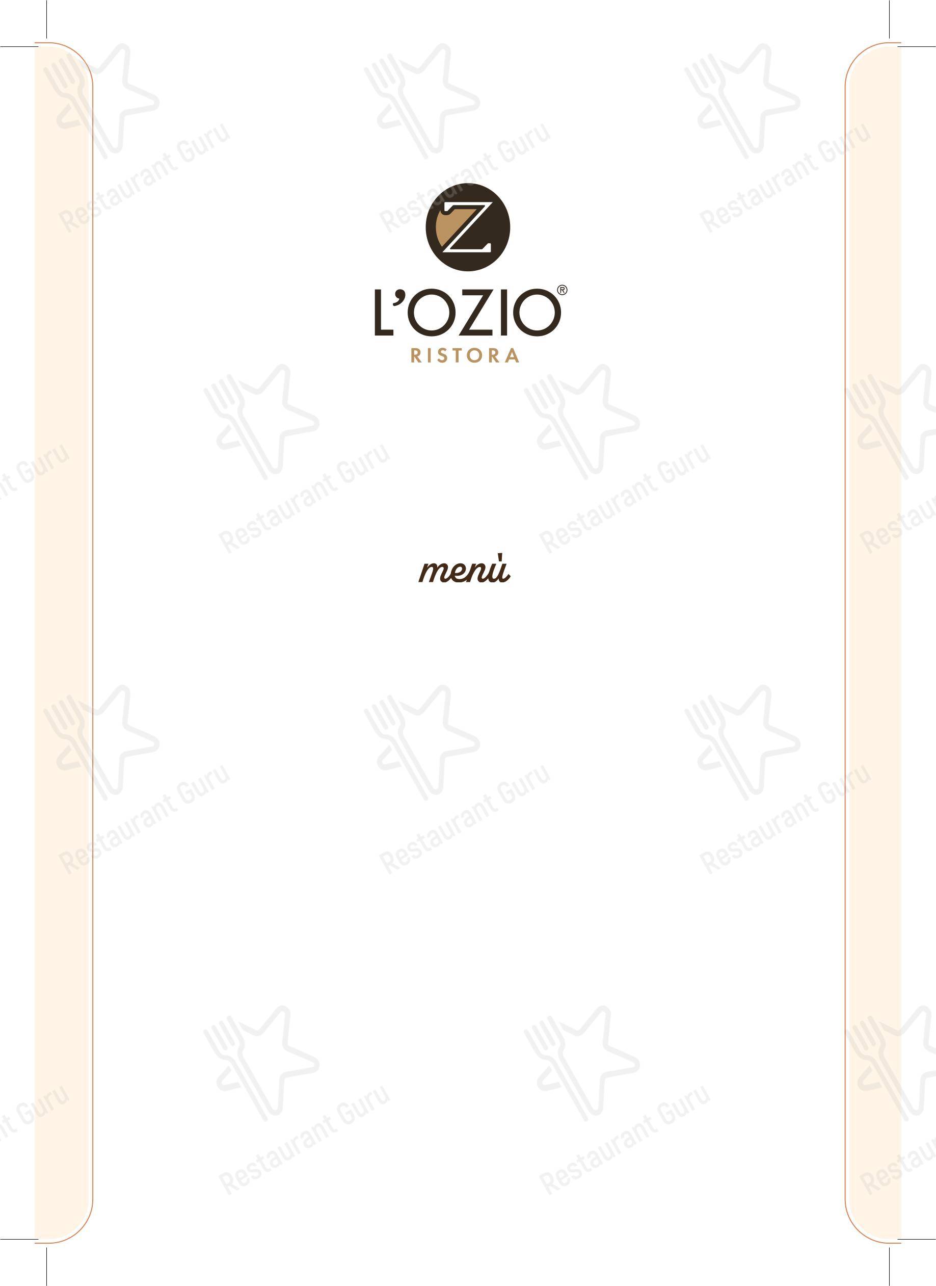 Меню напитков ресторана L'OZIO Ristora