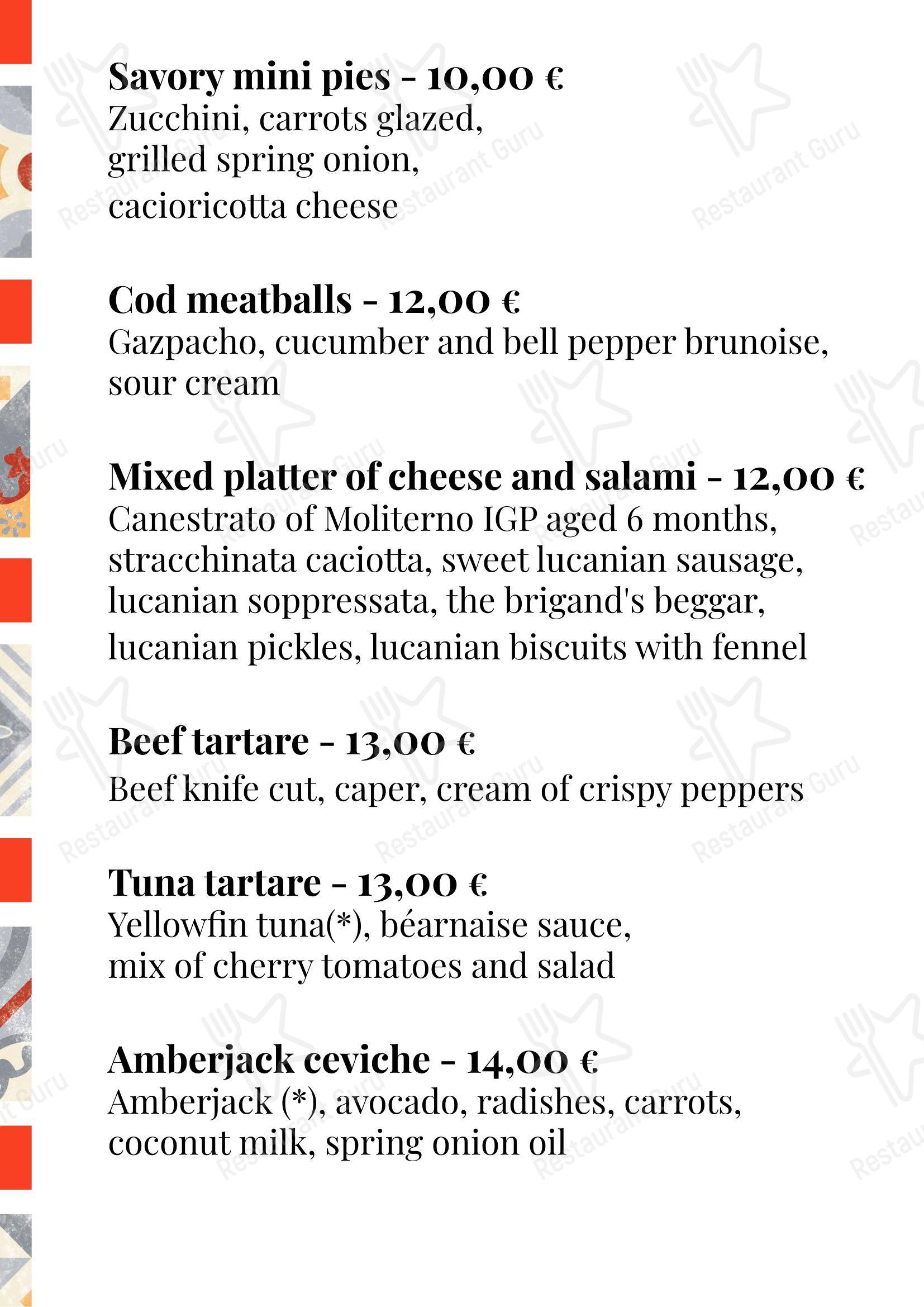 MANGIO la cucina come a casa в Риме - 菜单