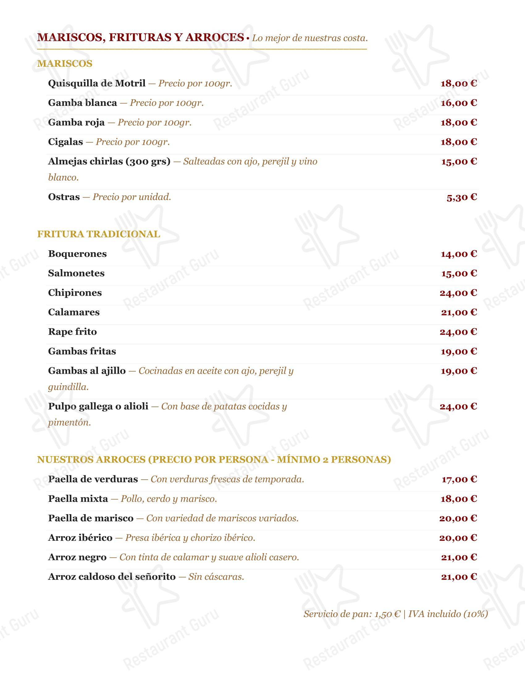 Меню ресторана Restaurante Oliver - 菜单