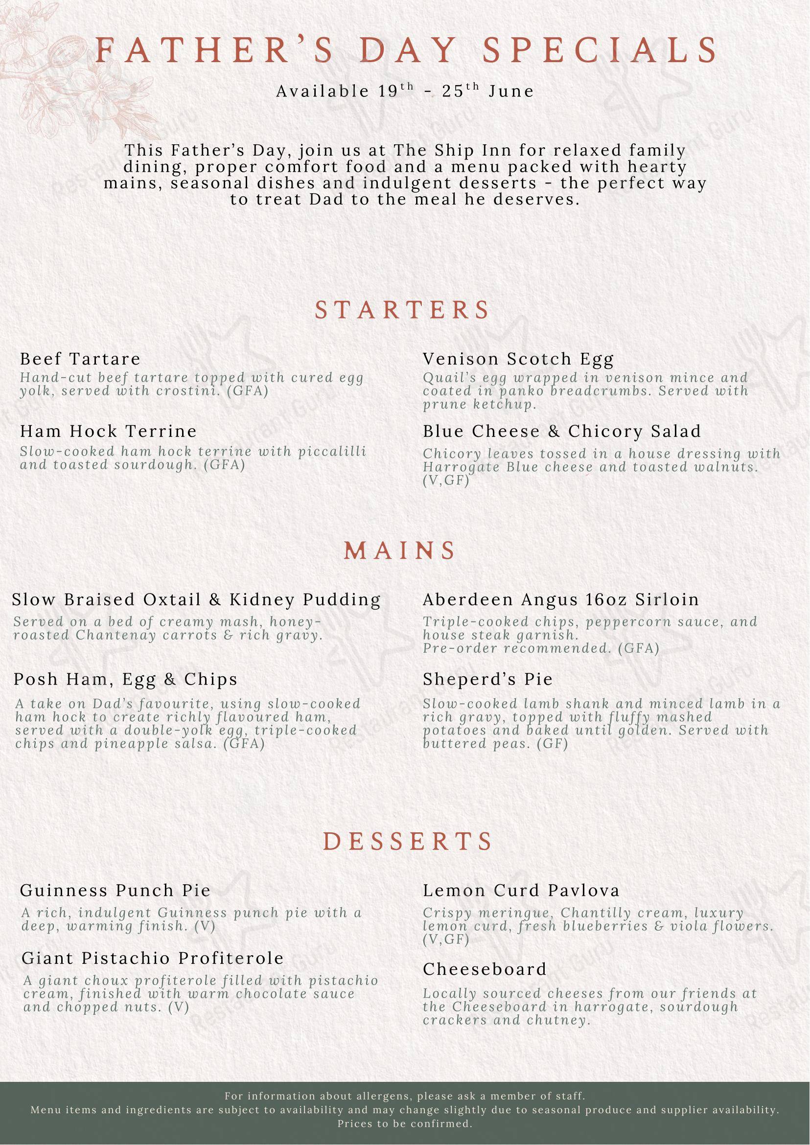 The Ship Inn - Aldborough в Олдборо - Wine Menu