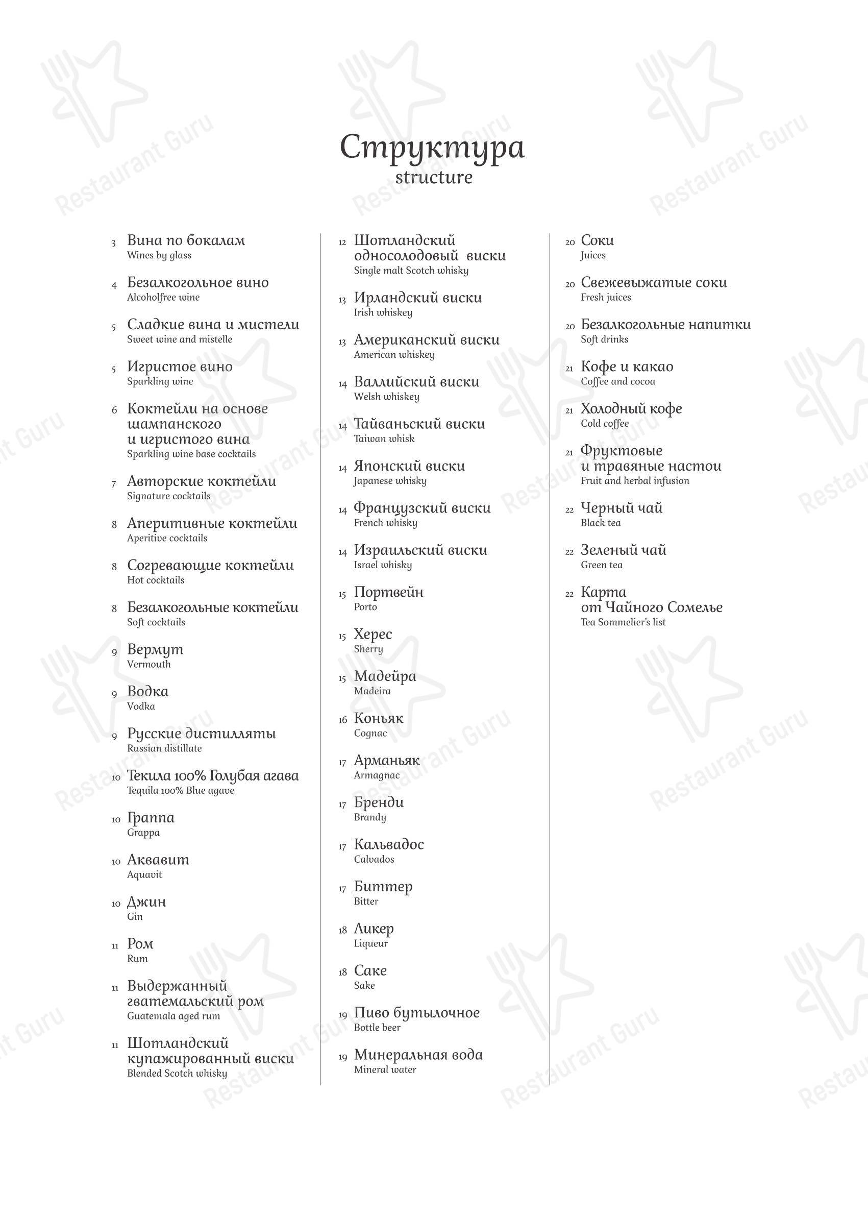 Buffet Menu ресторана Турандот