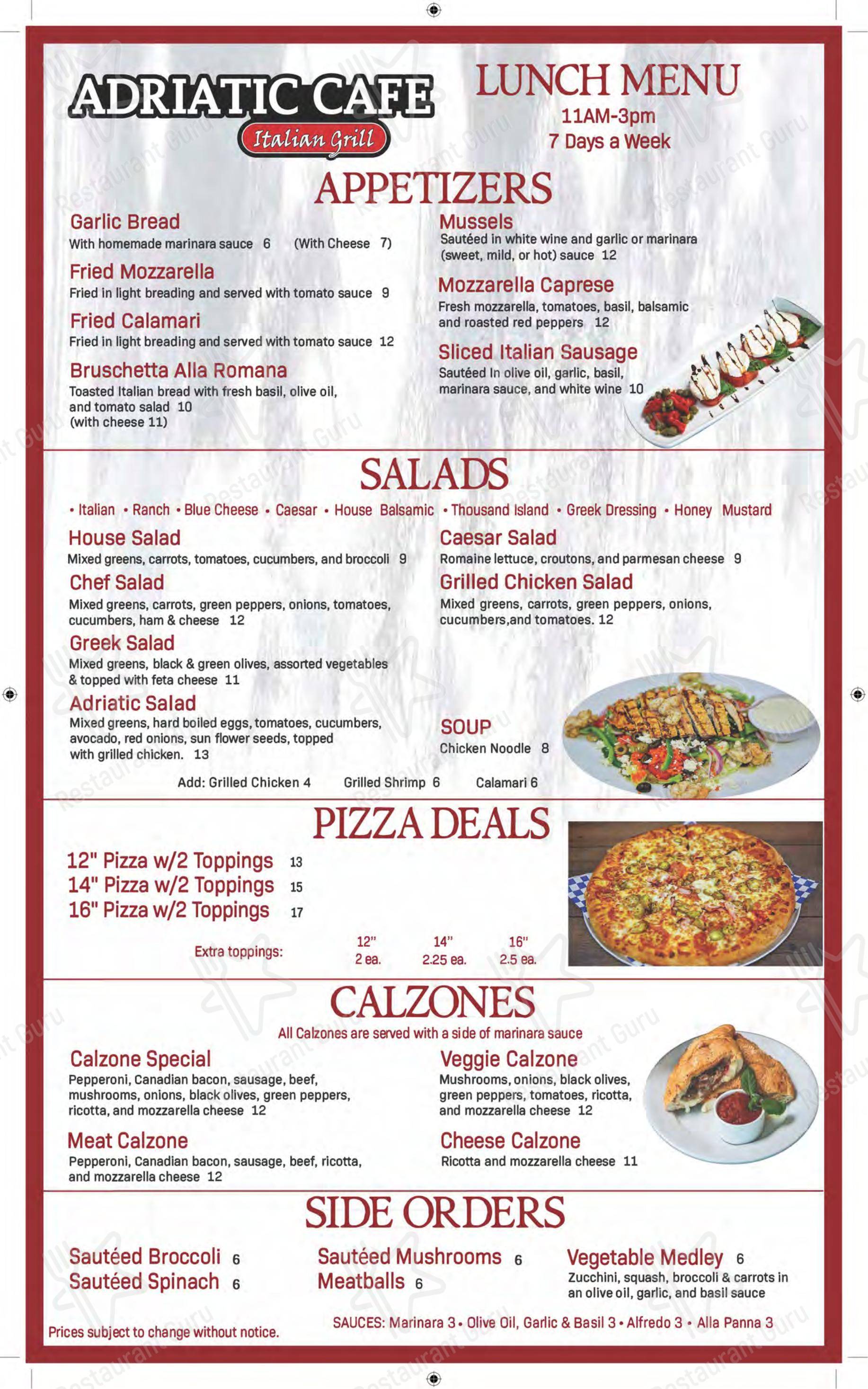 Adriatic Cafe Italian Grill Spring TX в Спринге - Wine Menu