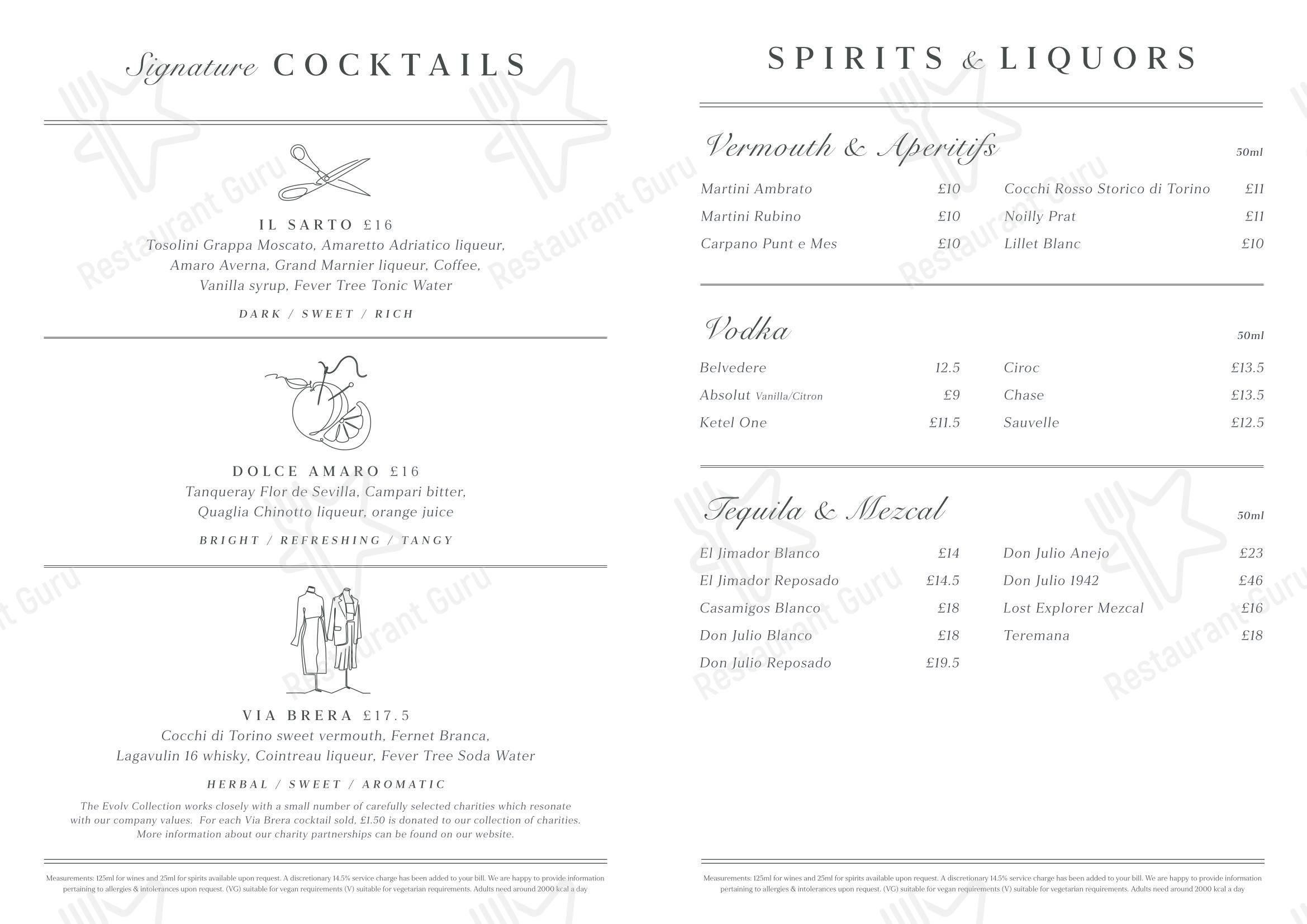 Меню паба и бара Fiume - Takeaway Menu