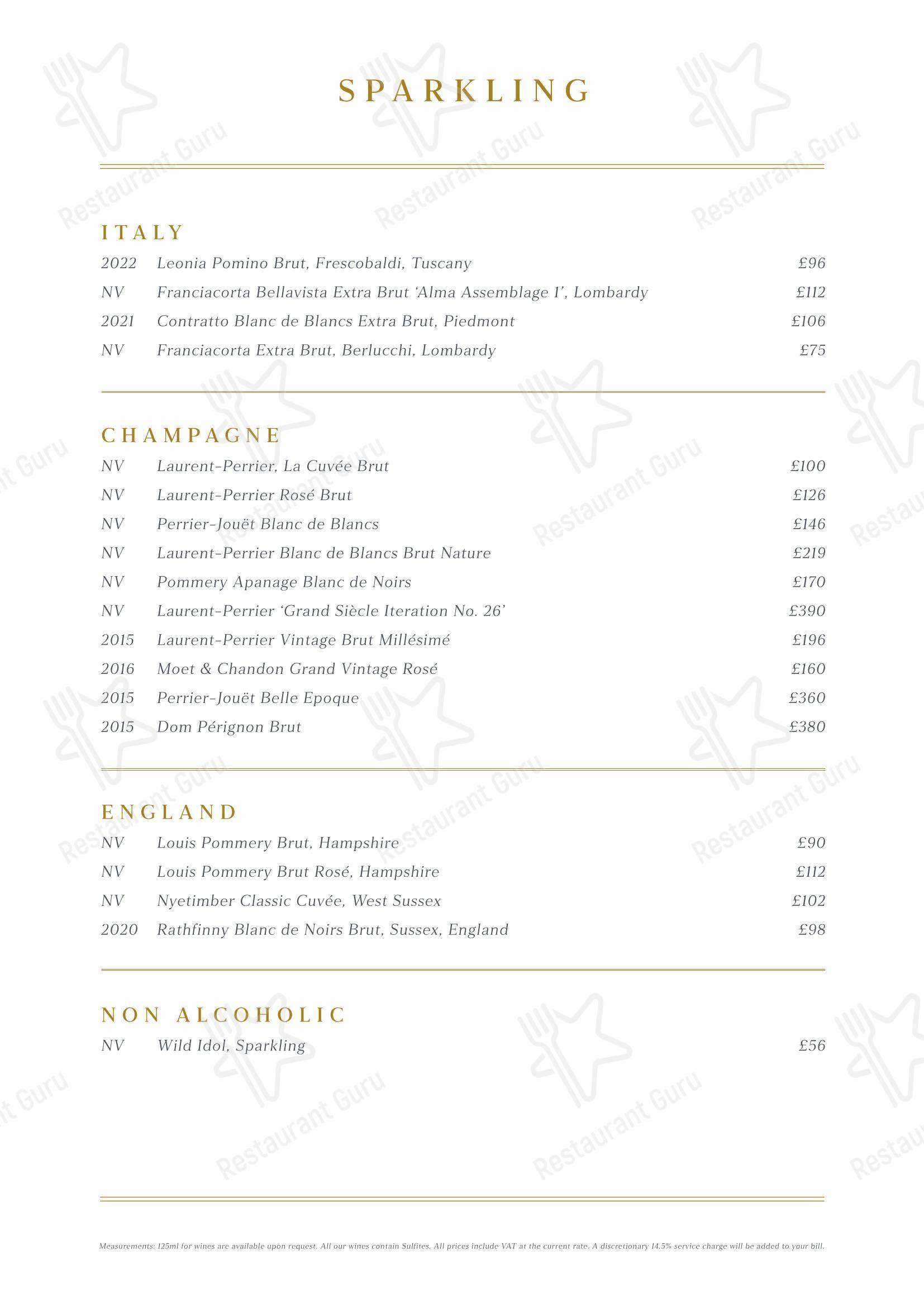 Меню паба и бара Fiume - Group Booking Menu