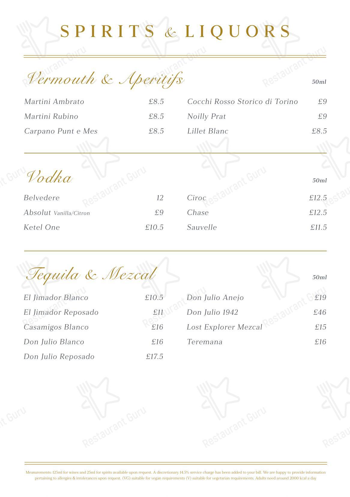 Меню паба и бара Fiume - Catering Menu