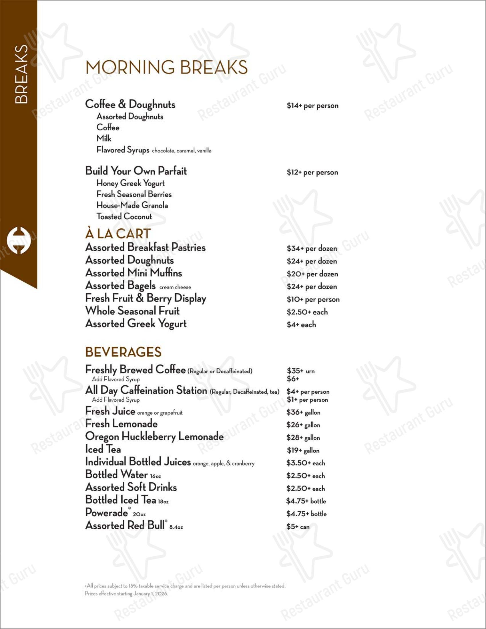 Hamley Cafe в Пендлтоне - Group Booking Menu