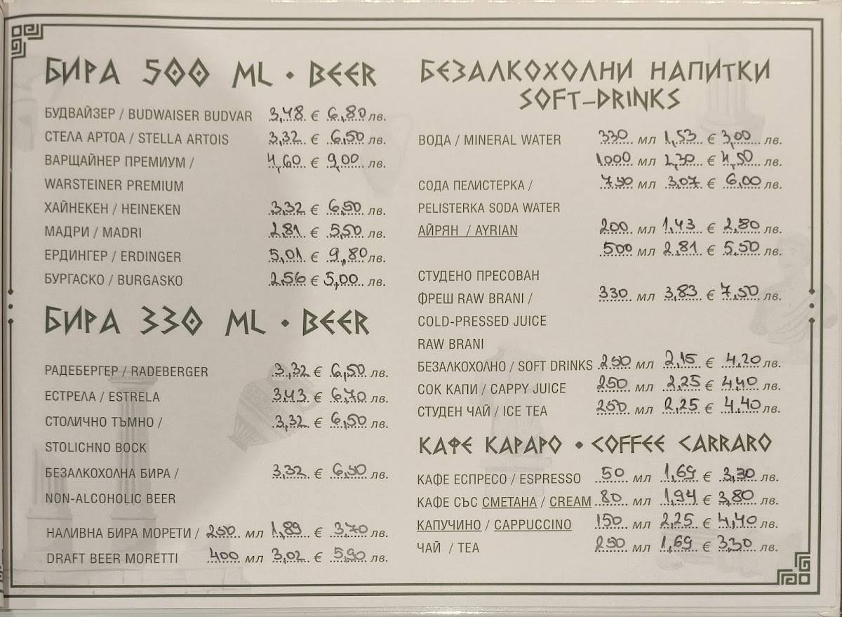 Ресторант Истрос меню