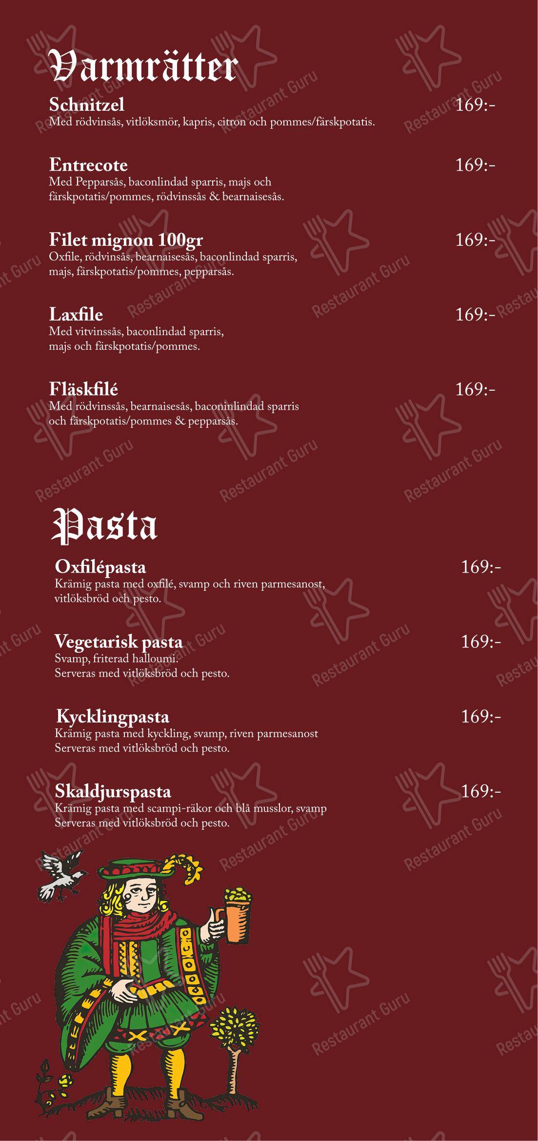 Меню ресторана Restaurang Hamlet - Меню напитков