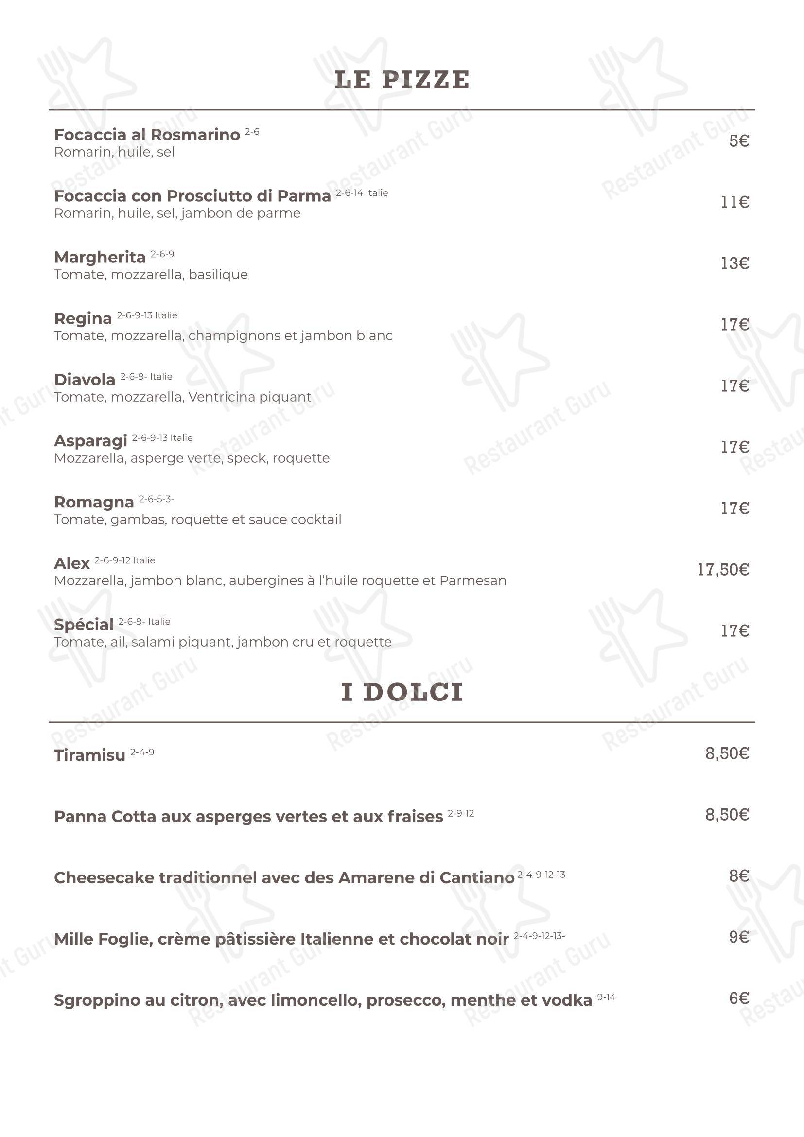Меню напитков ресторана Ristorante Premio в Басе-Рантжане