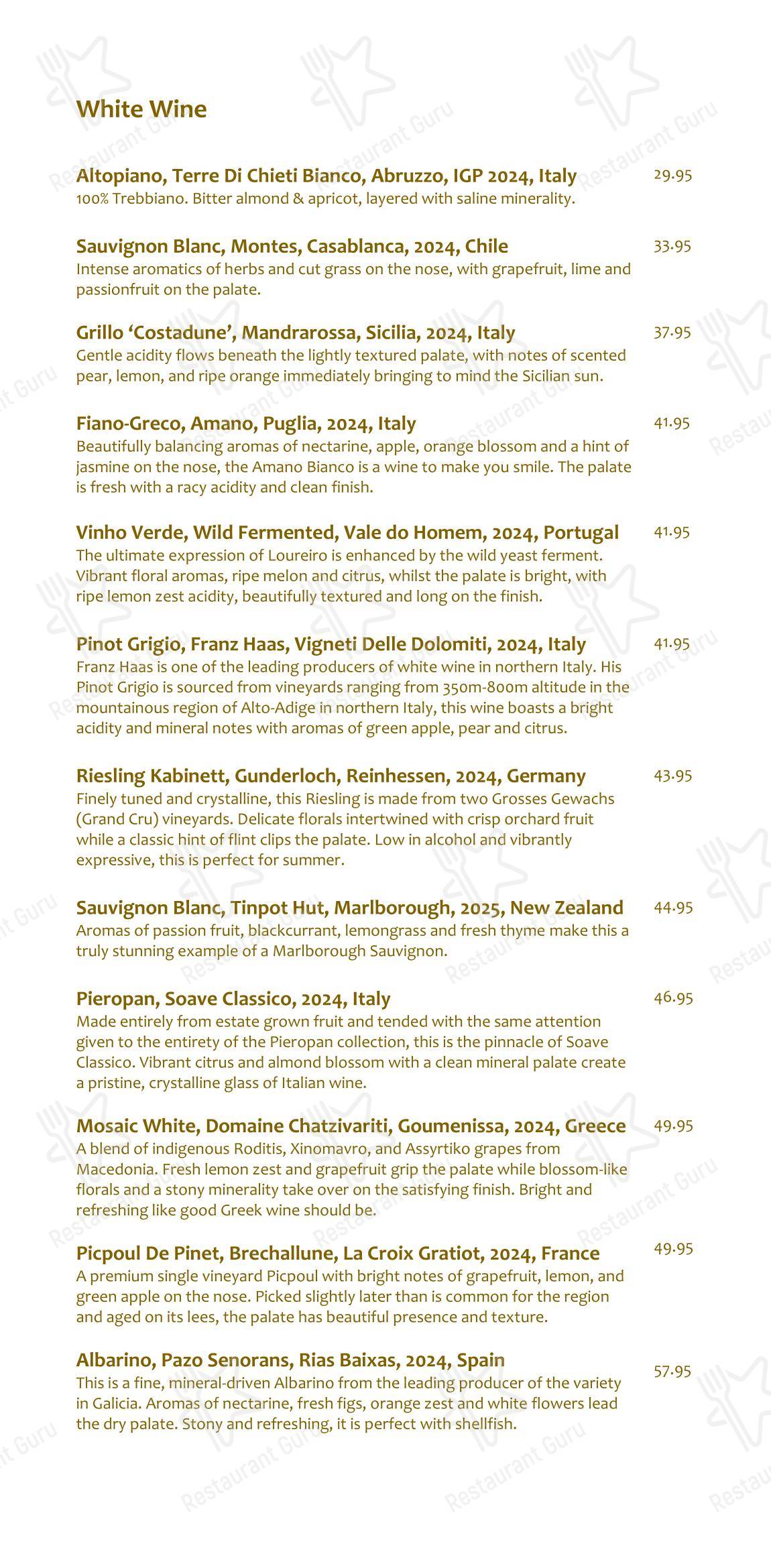 Rocpool в Инвернессе - Lunch Menu