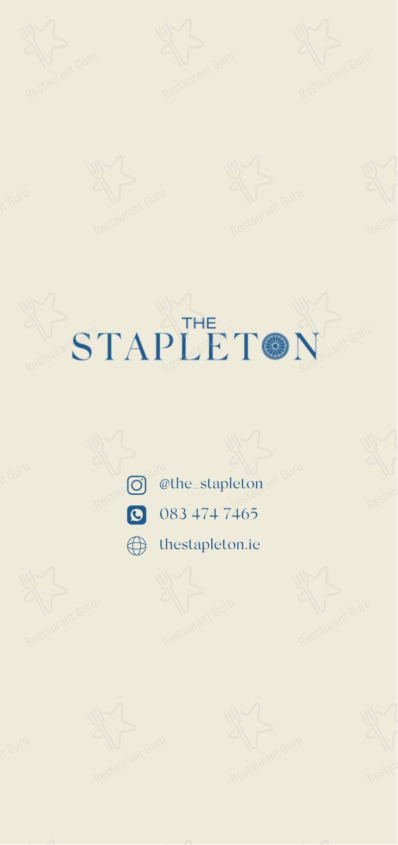 Меню паба и бара The Stapleton - Меню напитков
