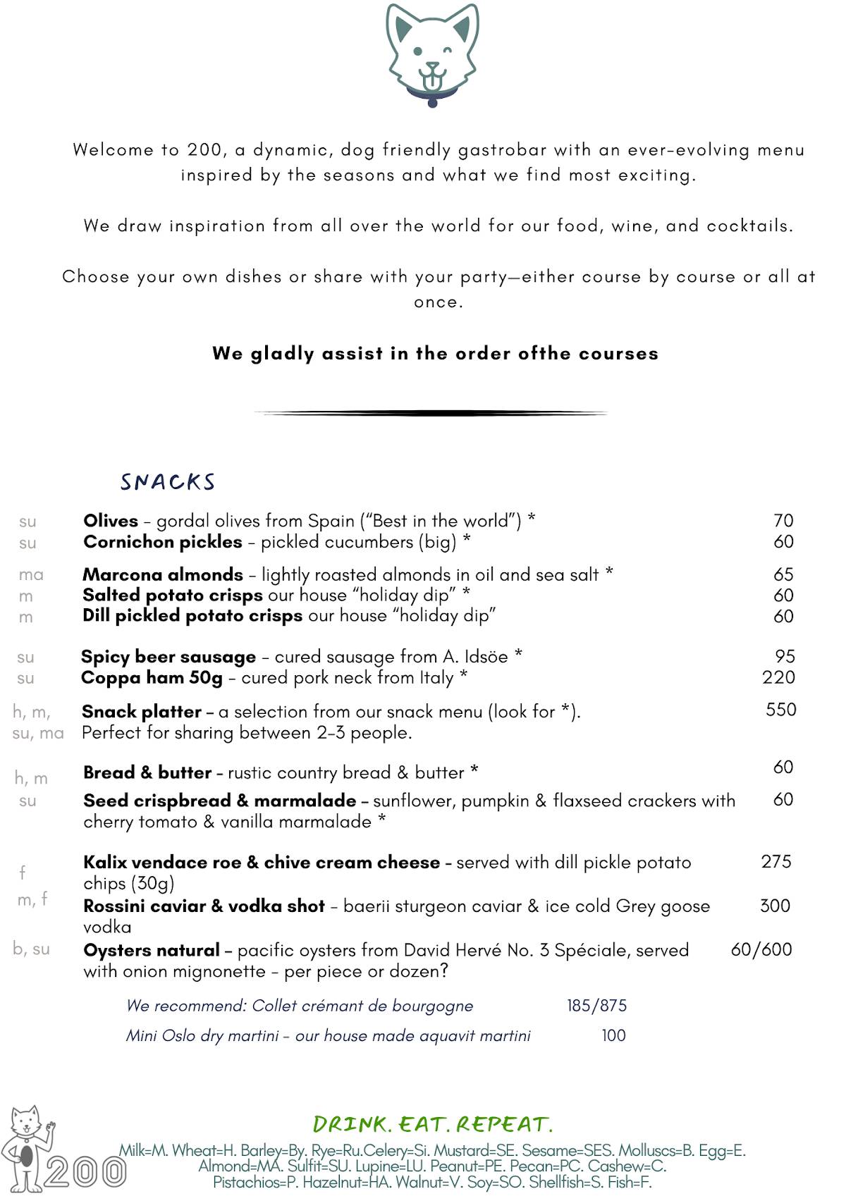 200 Gastrobar меню