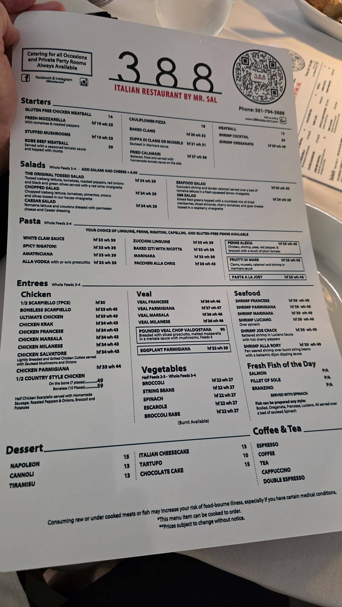 388 Italian Restaurant By Mr Sal меню