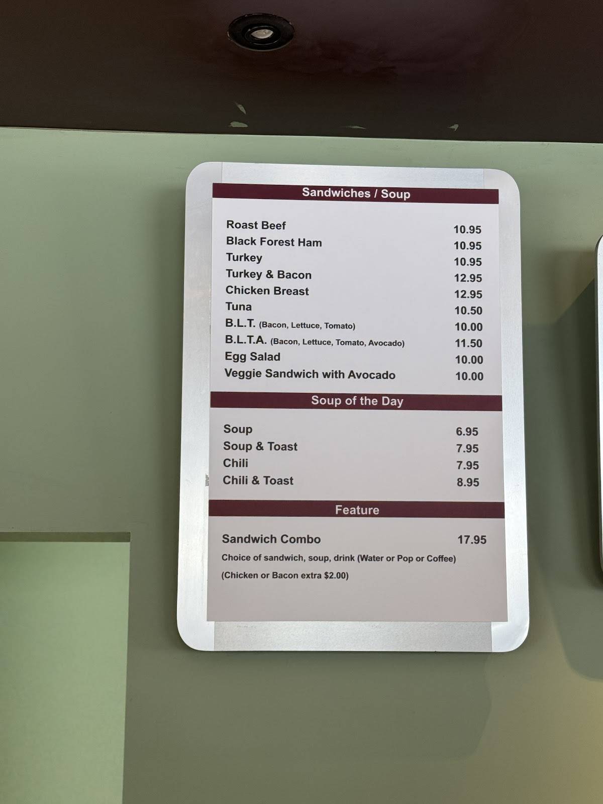 A&J's Cafe меню
