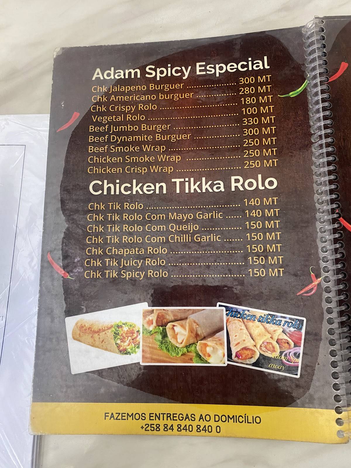 Adam Spicy меню