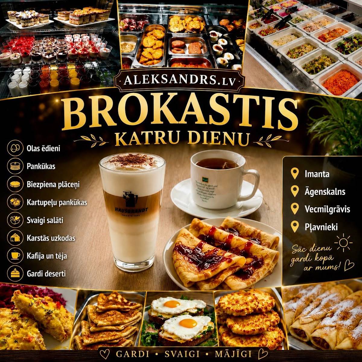 Aleksandrs, pusdienu restorāns меню
