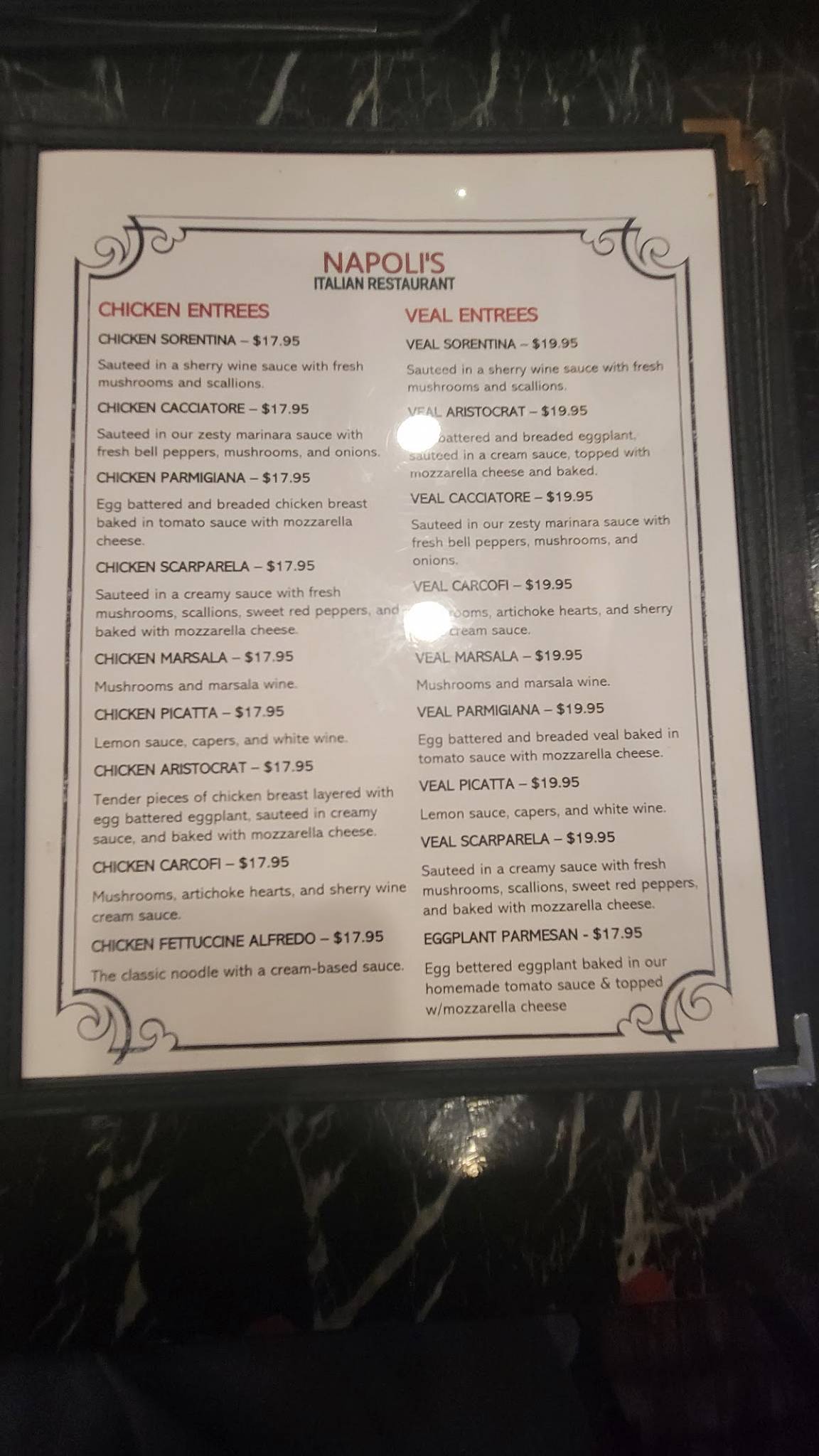 Napoli's Restaurant Allen, Texas меню
