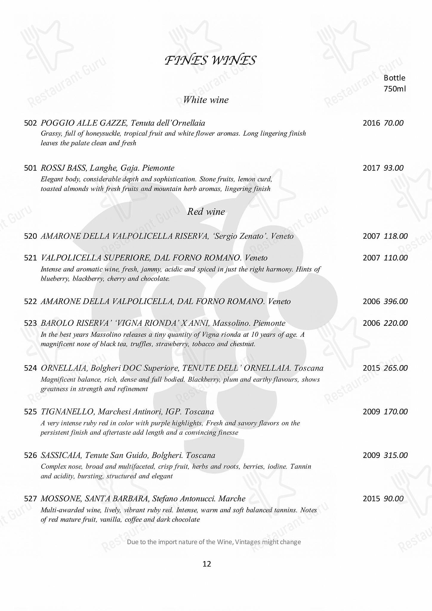 Меню ресторана Amarone Kitchen - Group Booking Menu