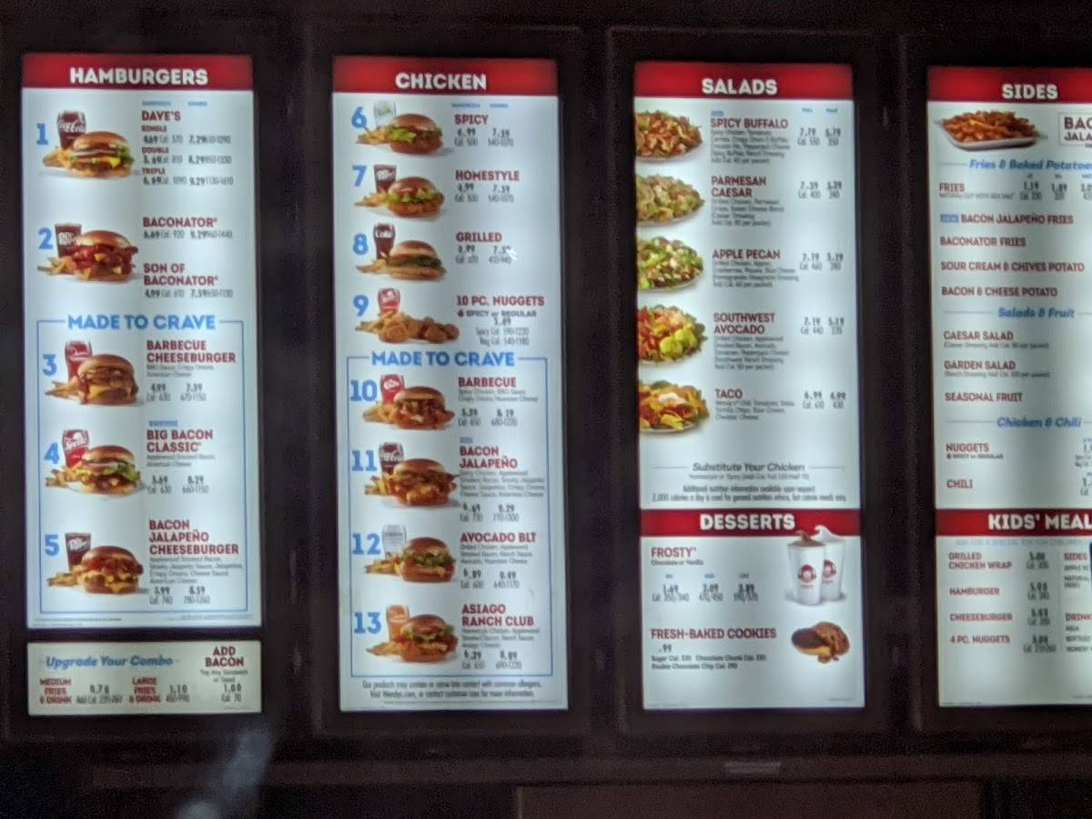Arby's меню