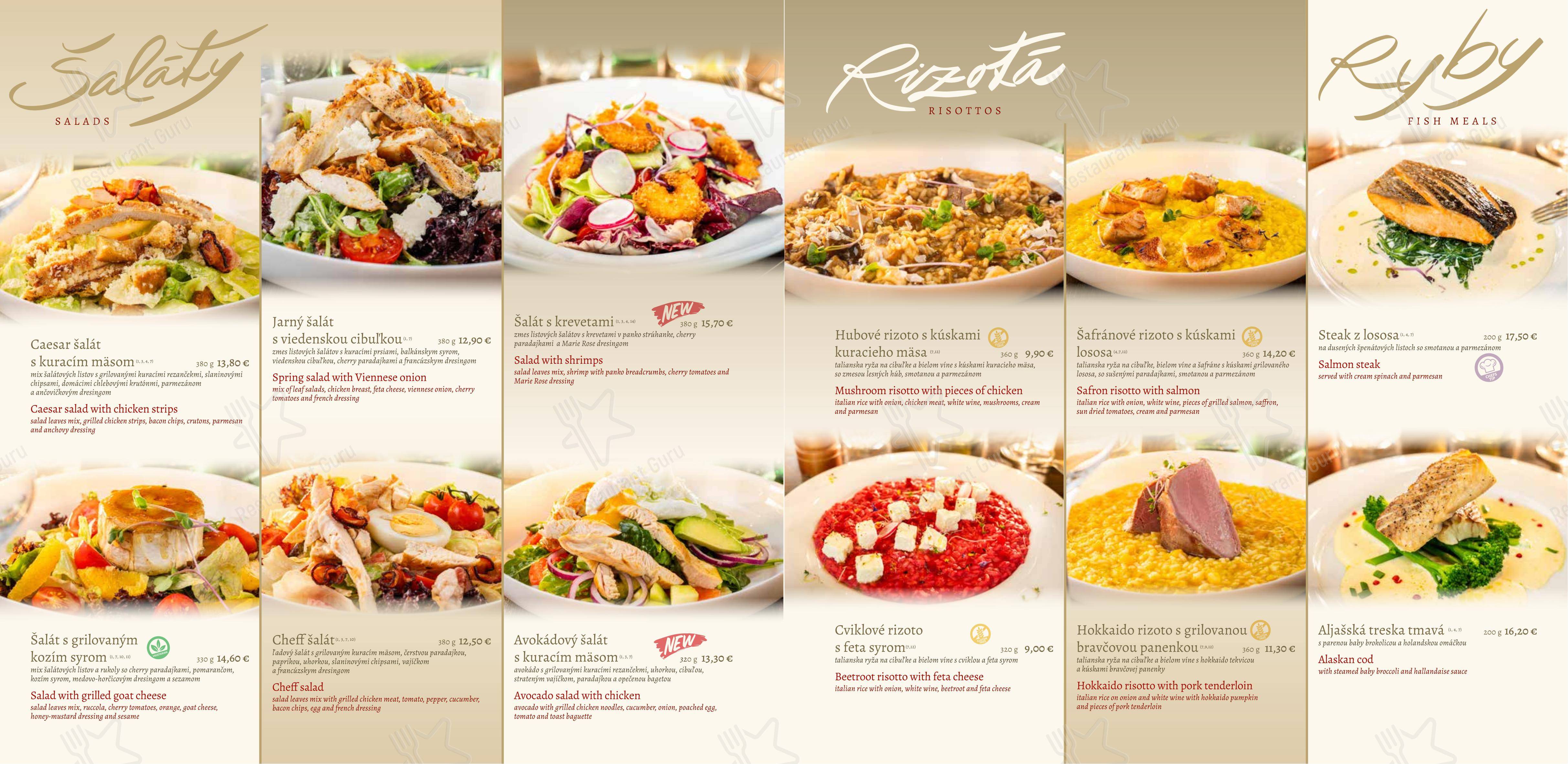 Lunch Menu ресторана Andiamo в Праге