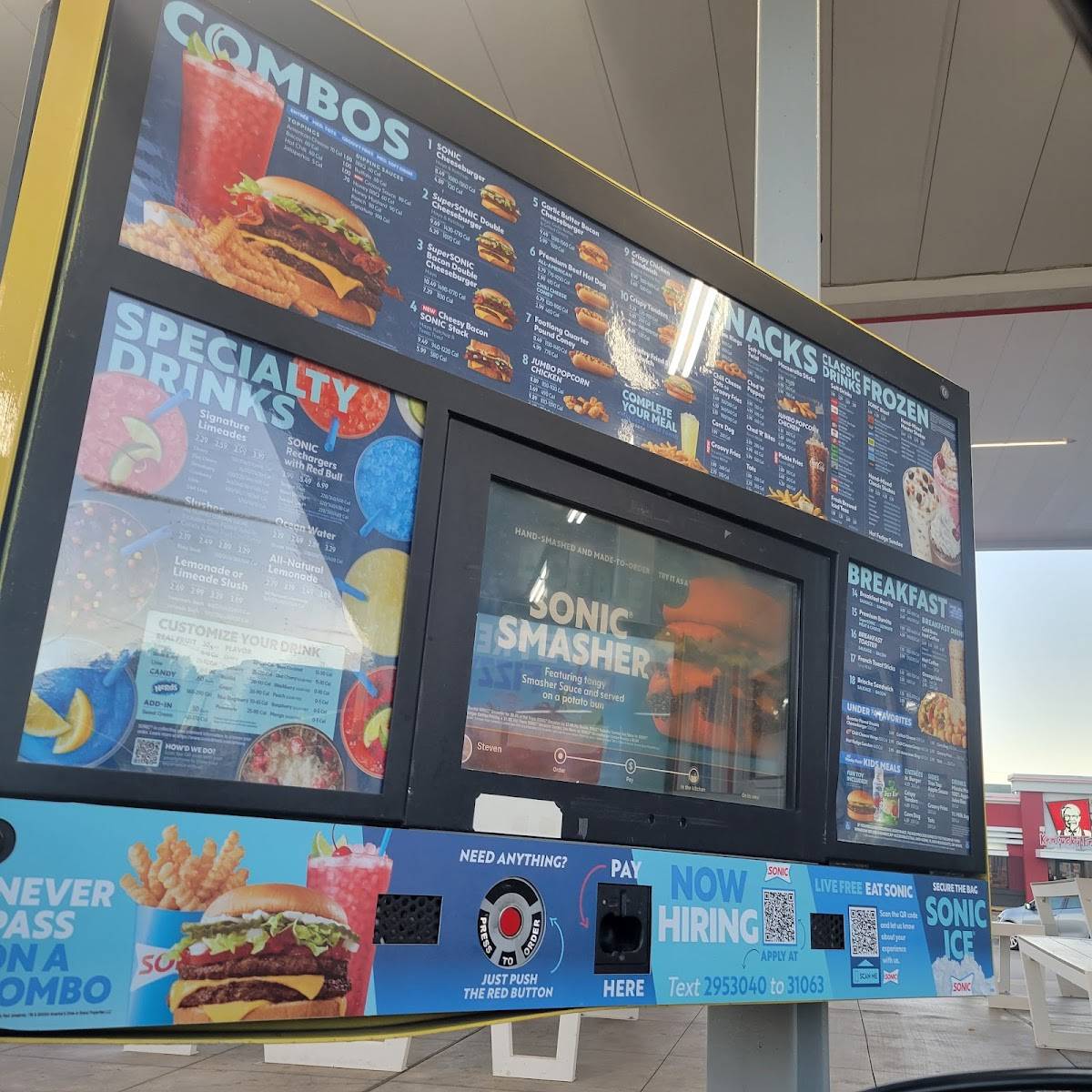 Sonic Drive-In меню