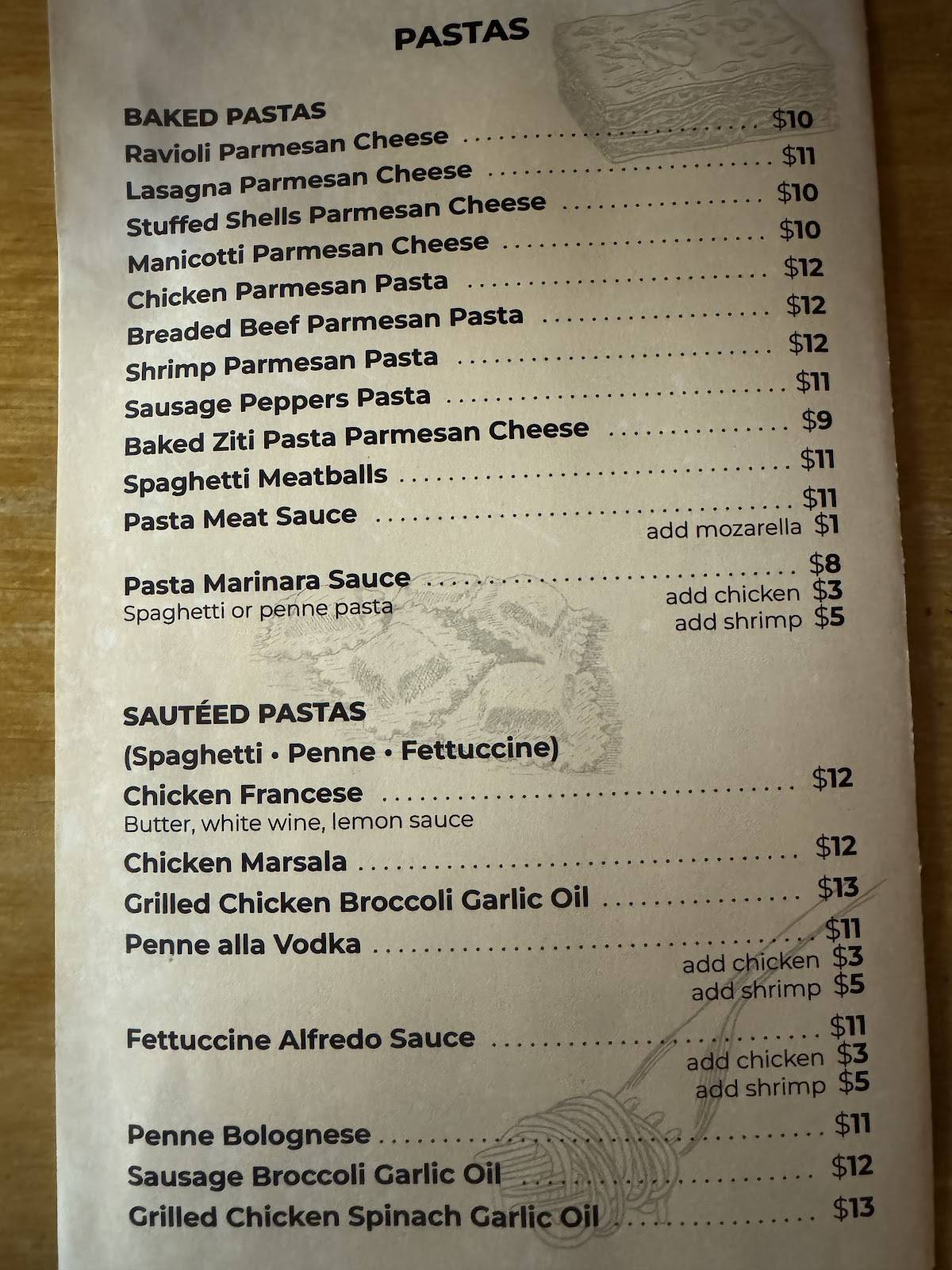 Angelo's Trattoria Pizzeria меню