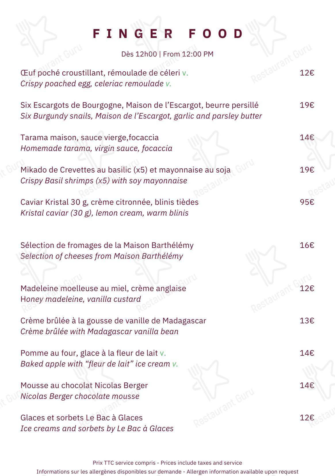 Annette в Париже - Takeaway Menu