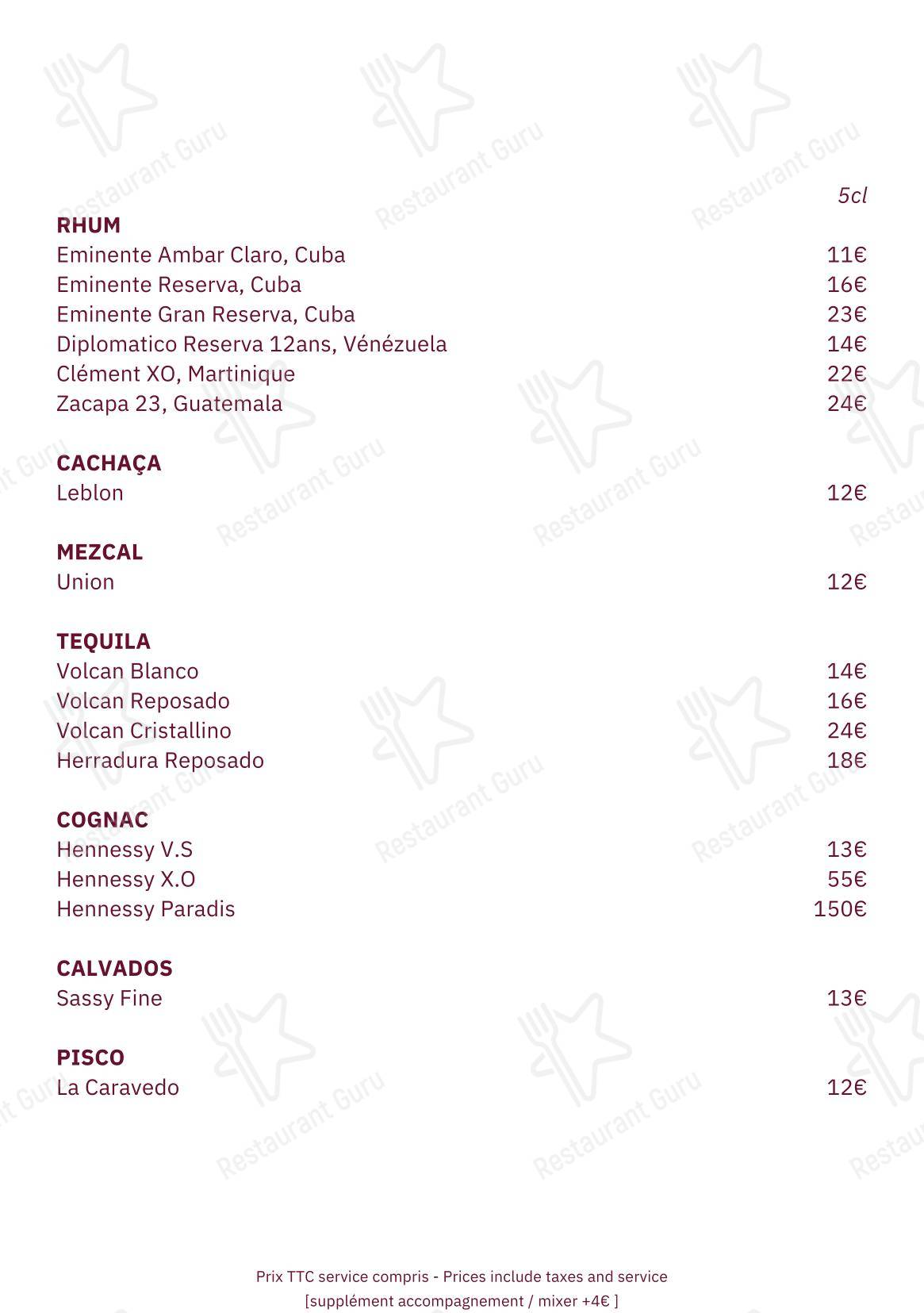 Меню ресторана Annette - Takeaway Menu