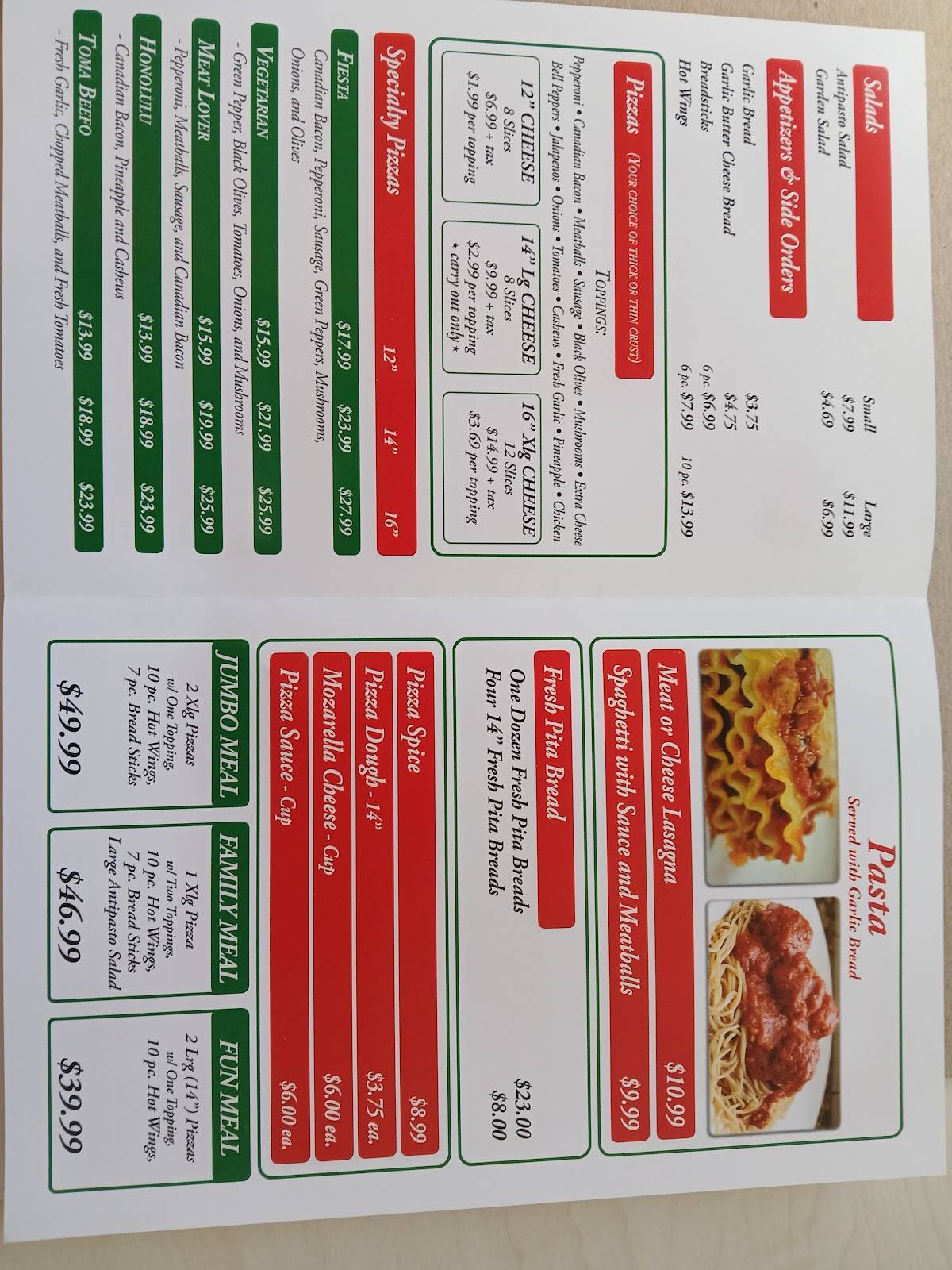 Antonious N&W Pizza меню