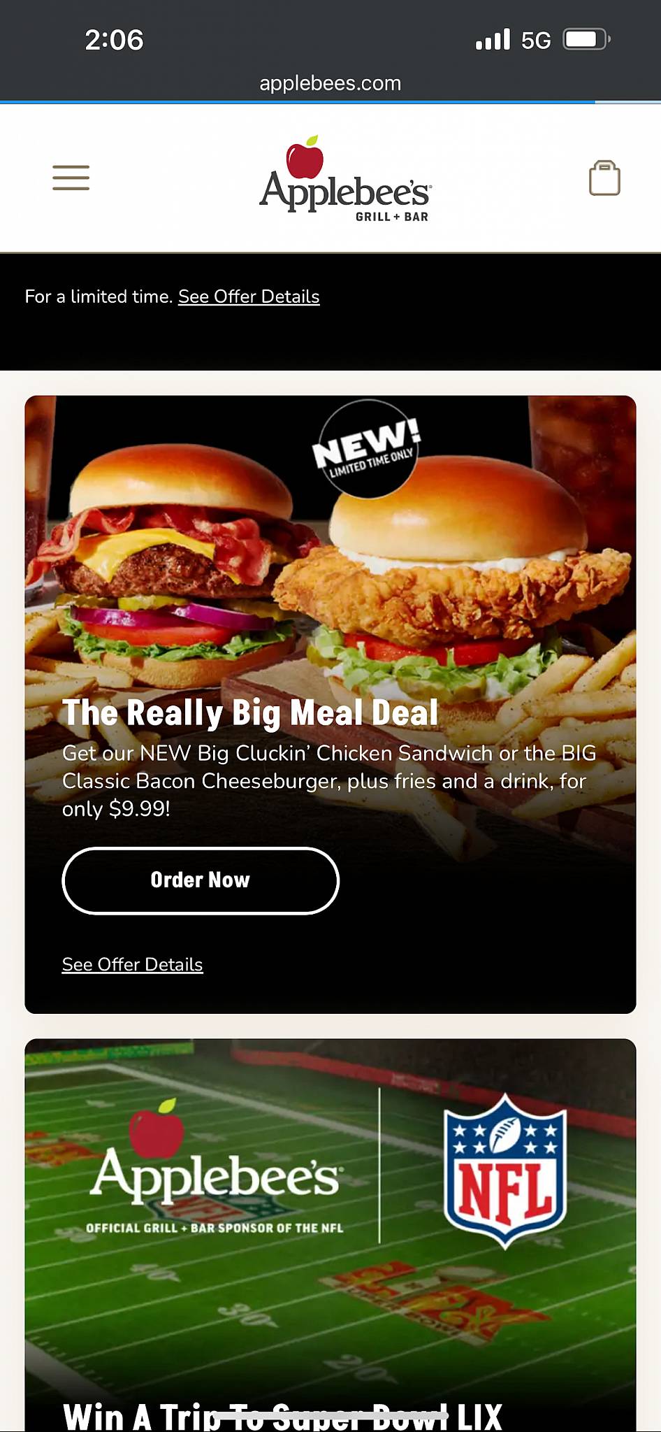 Applebee's Grill + Bar меню