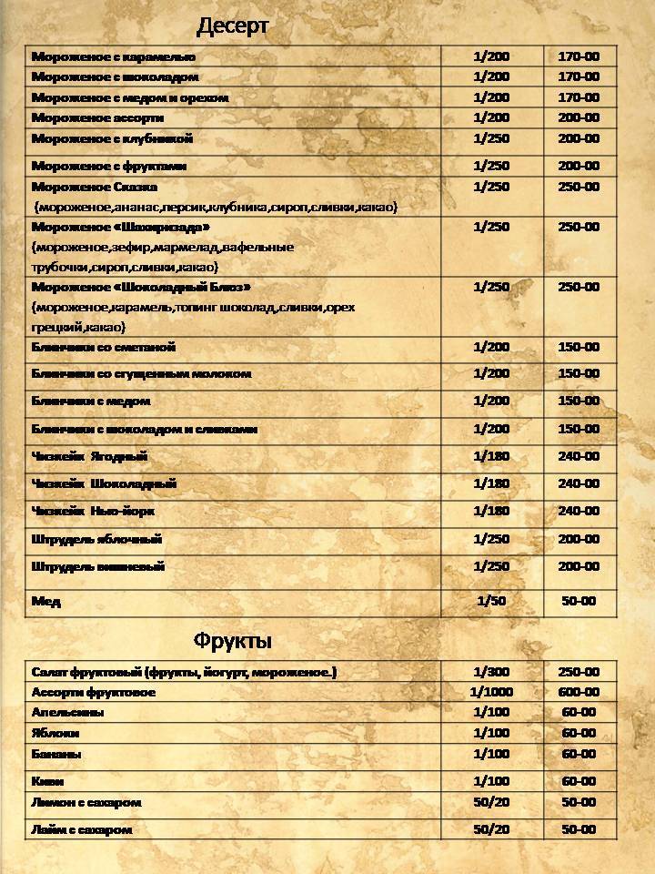 Аквариум меню