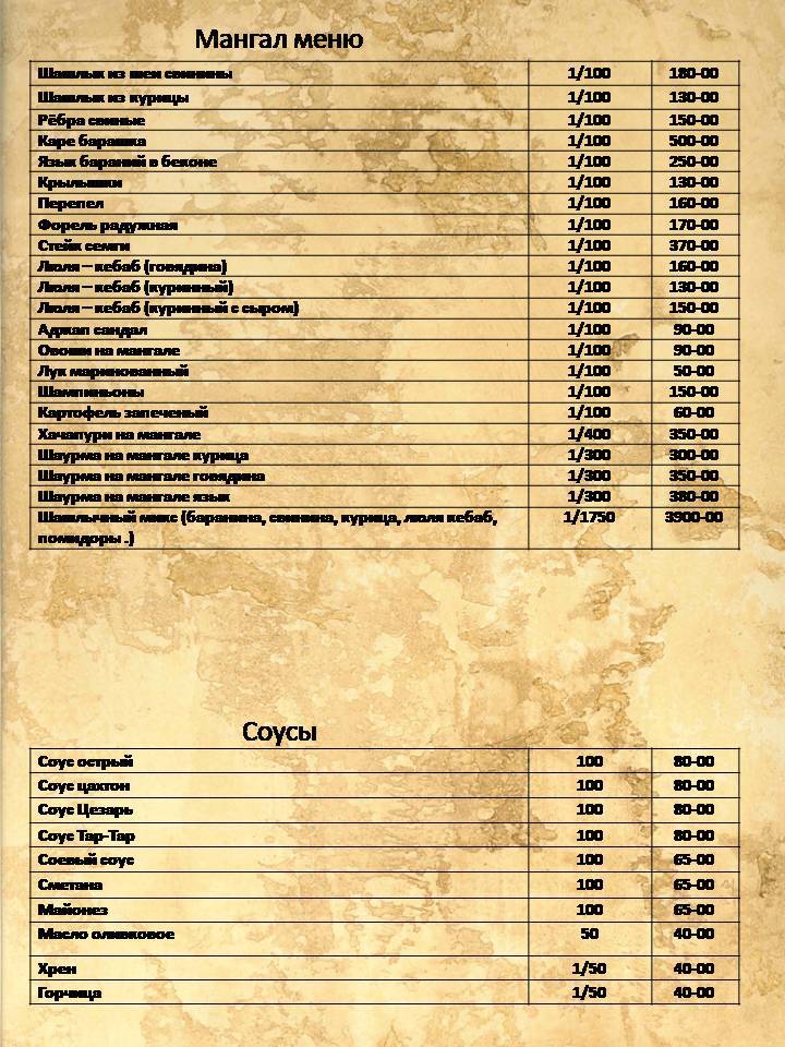 Аквариум меню