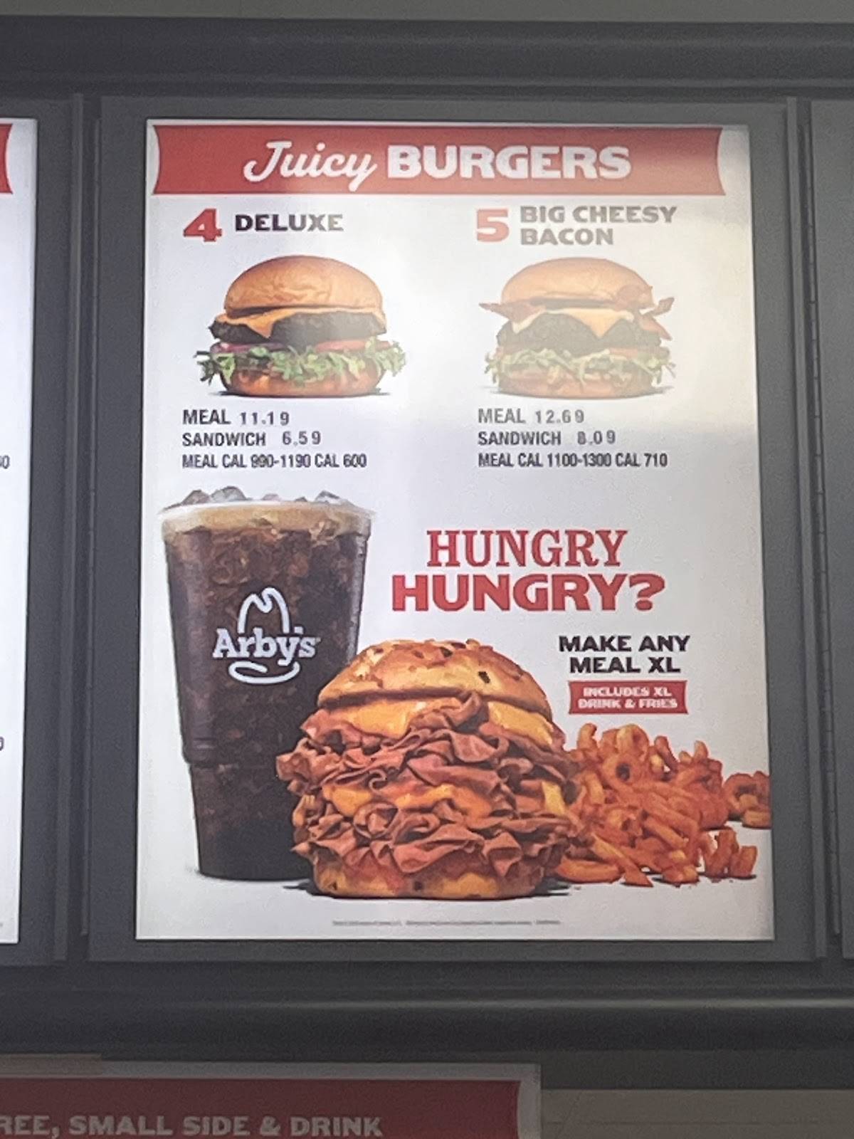 Arby's меню