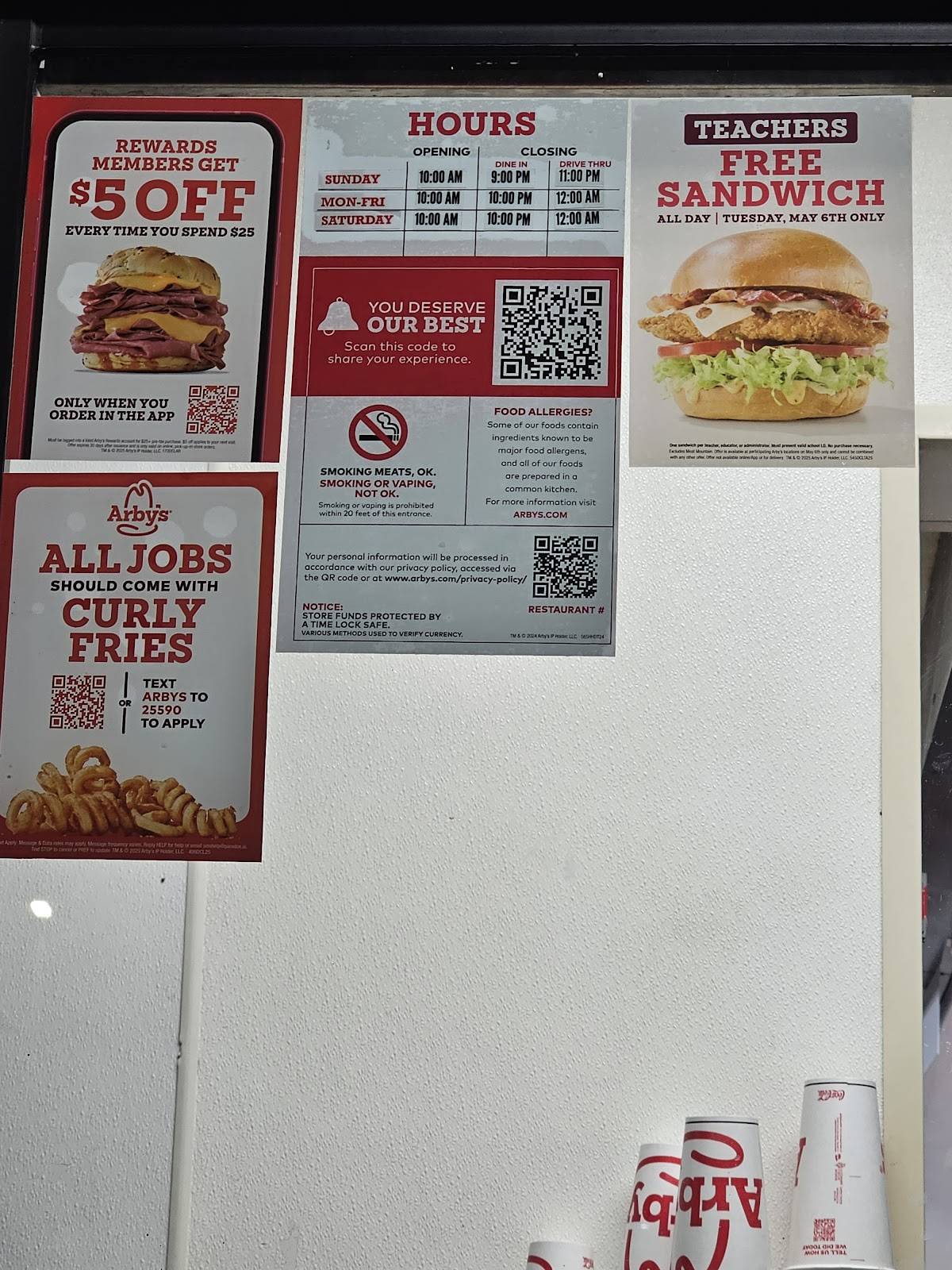 Arby's меню