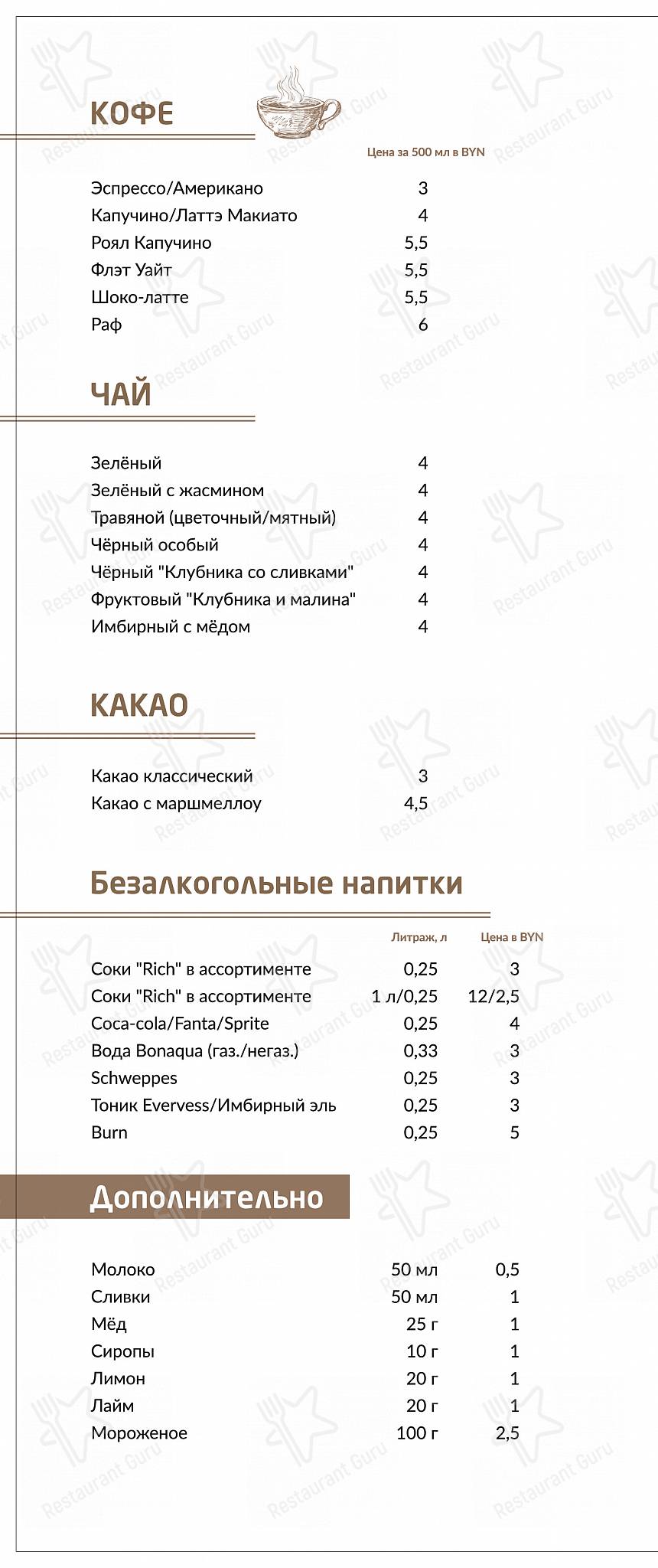 Артефакт меню