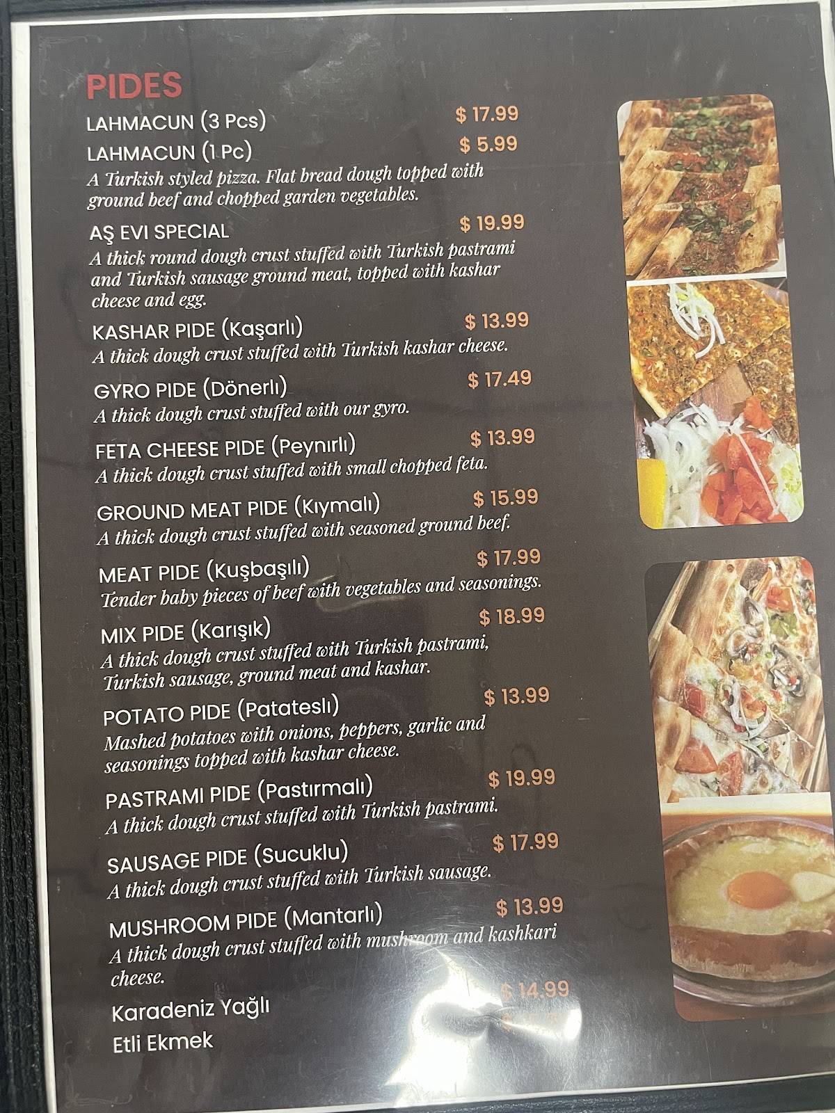 Sofra Restaurant меню