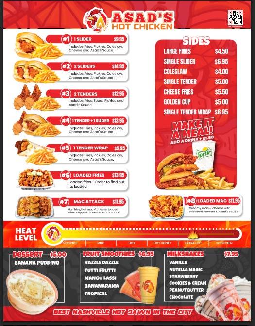 Asad's Hot Chicken меню
