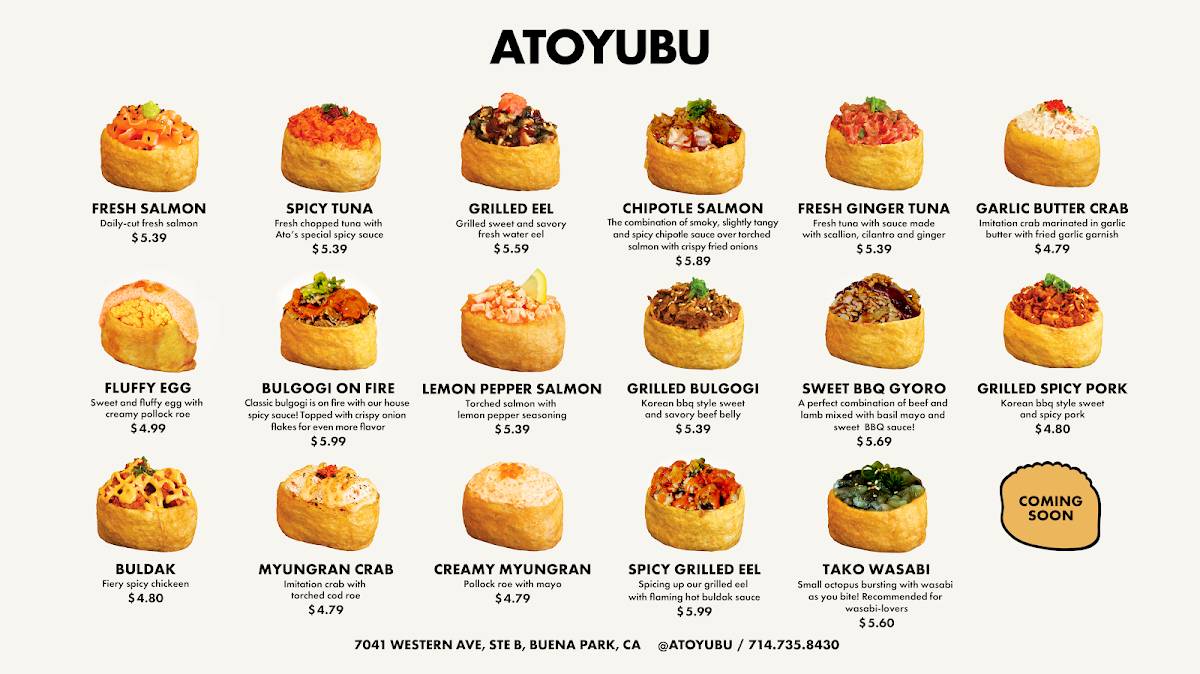 Atoyubu меню