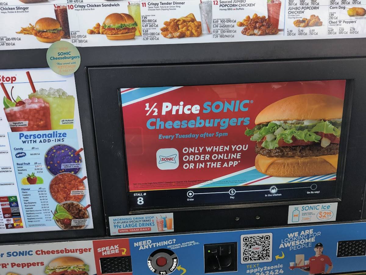 Sonic Drive-In меню