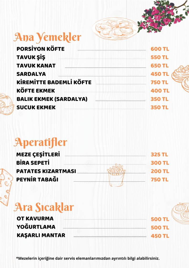 Avlu Eski Datça меню