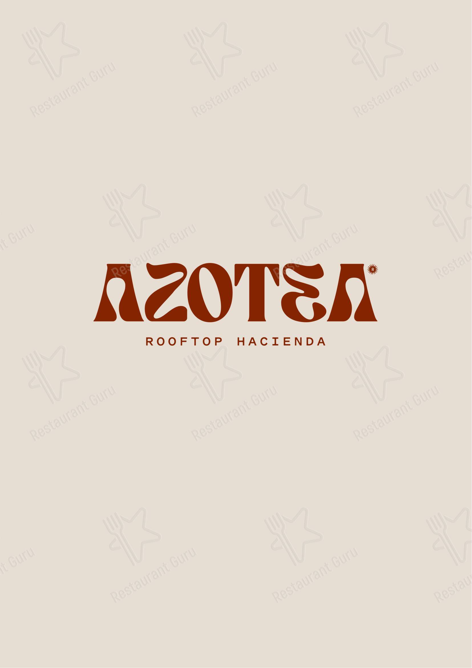 Меню ресторана Azotea Rooftop Restaurant & Bar - Меню напитков