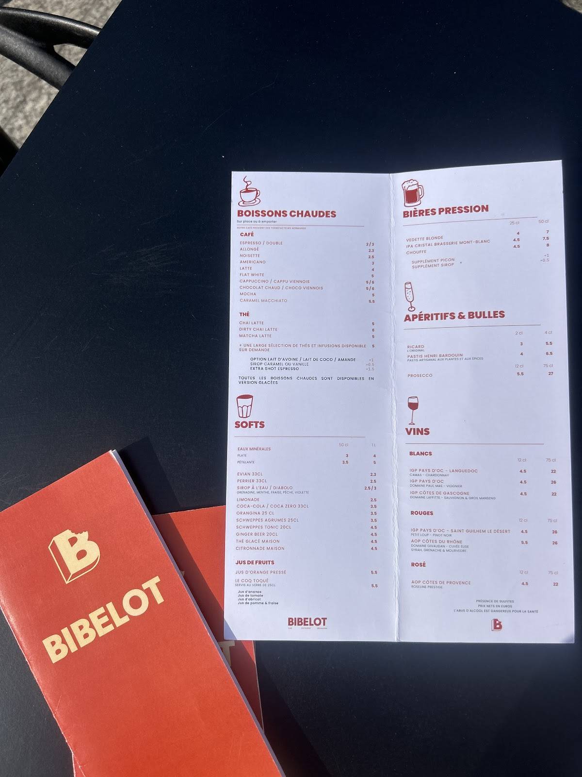 BIBELOT меню