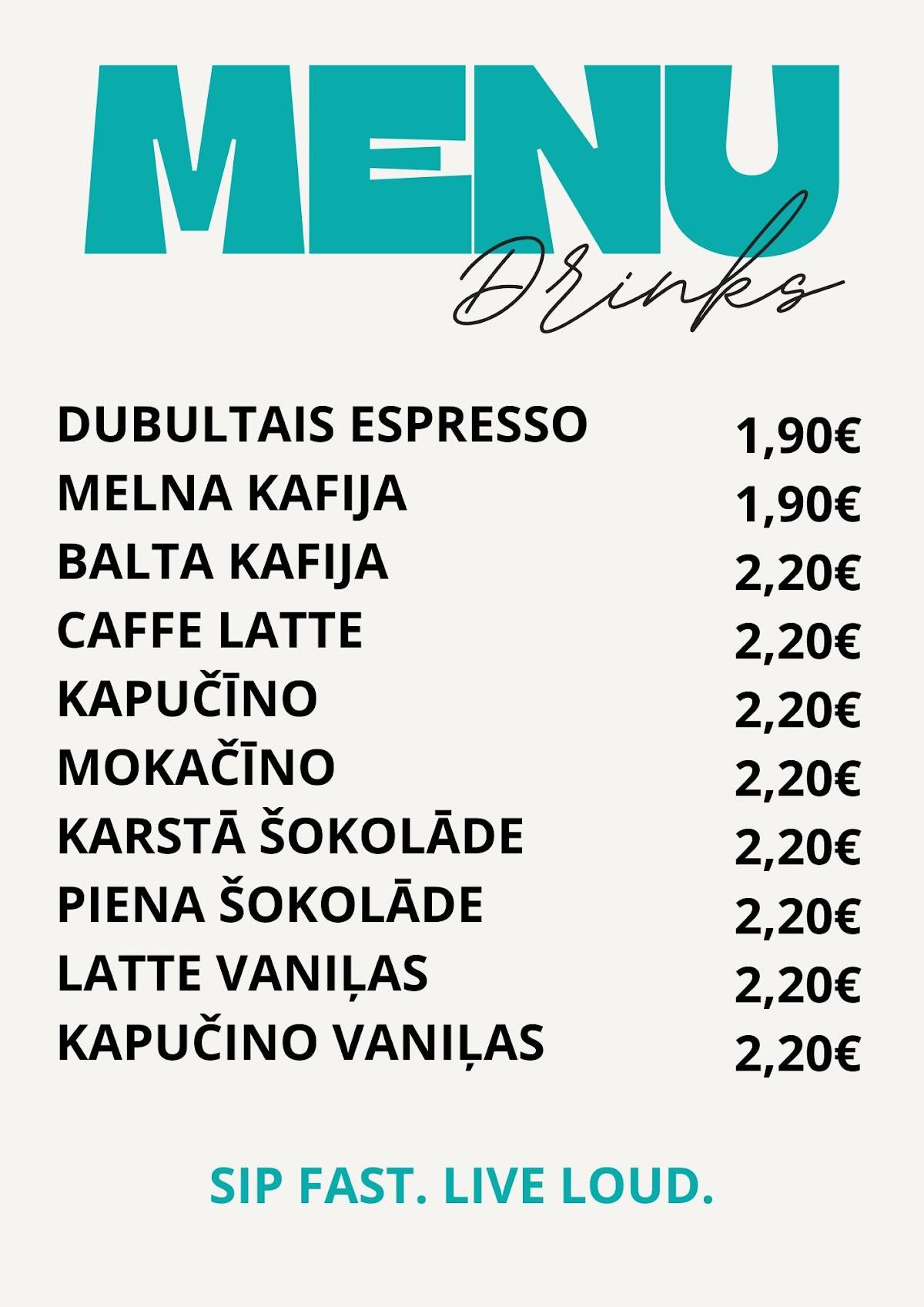 BOODOO COFFEE меню