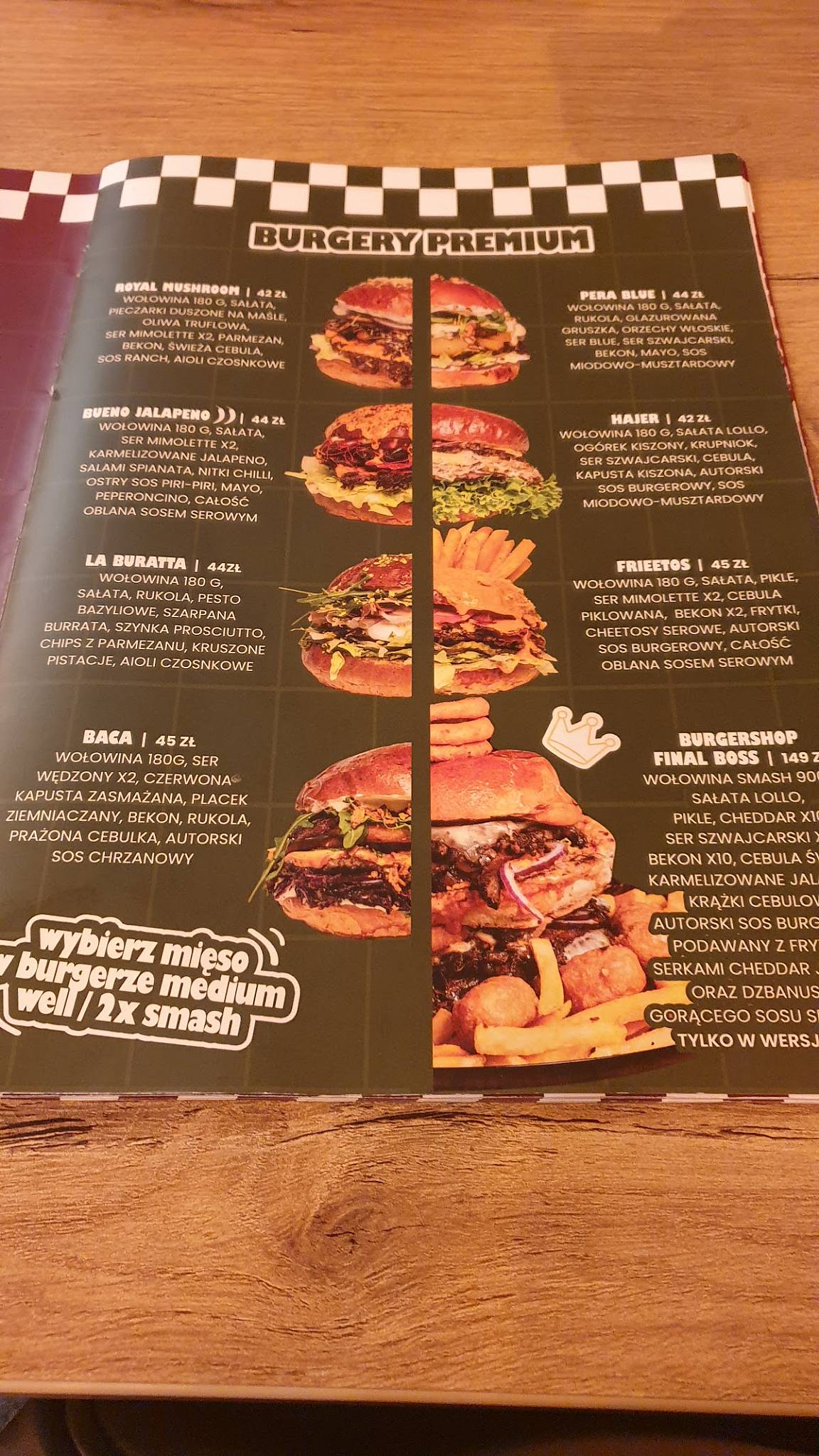 BURGER SHOP restobar меню