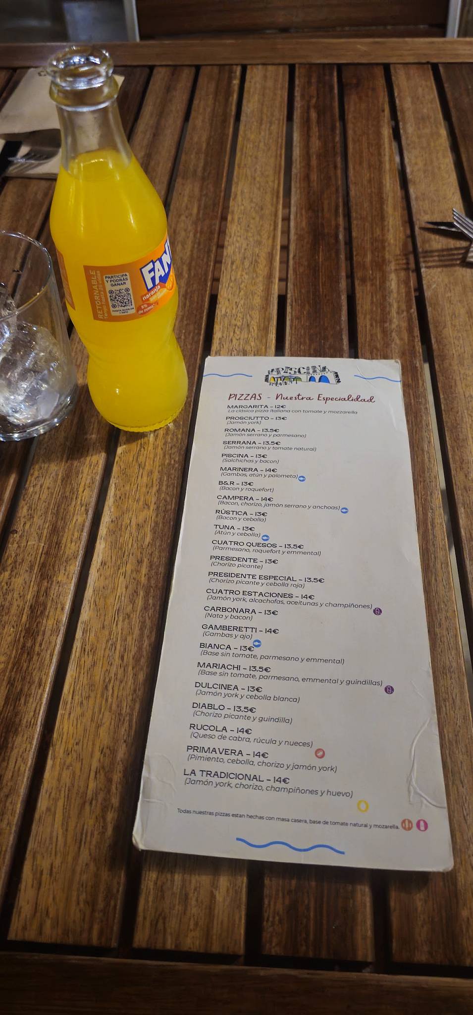 Bar Piscina Roche меню