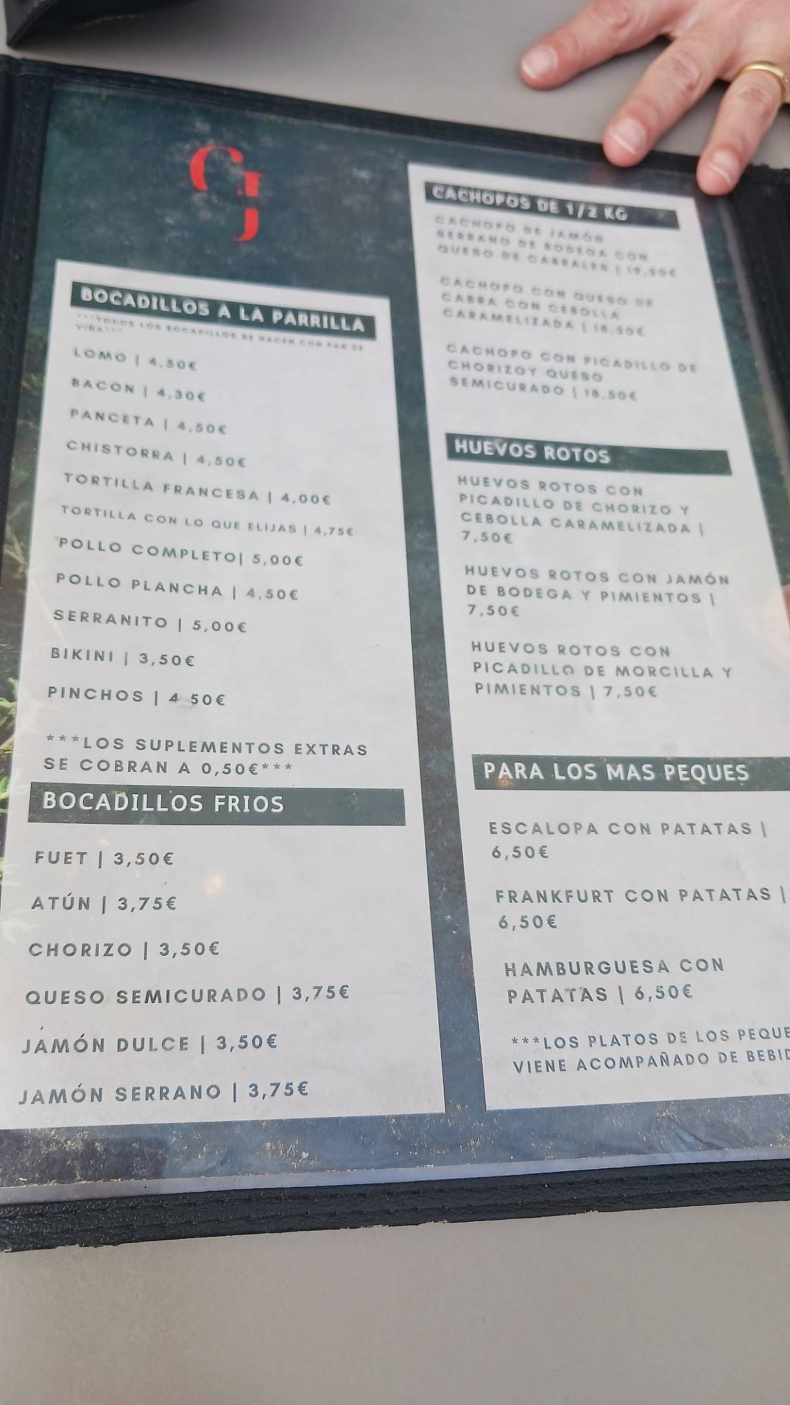 Bar Restaurant el Pavelló меню