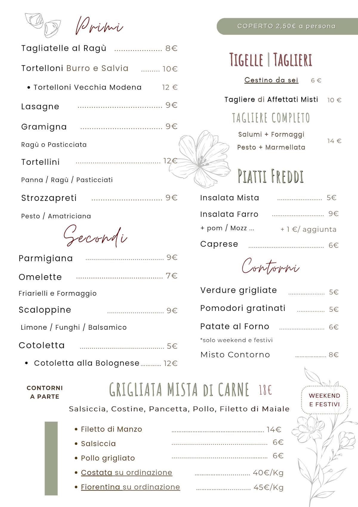 Bar Ristò La Rocca меню
