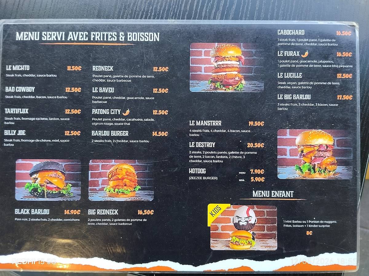 Barlou Burger меню